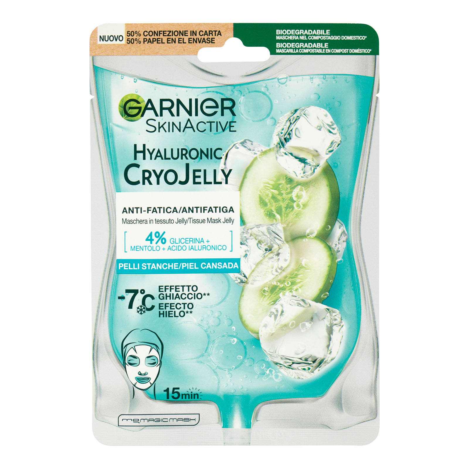 Skin Active Maschera Viso In Tessuto Cryo Jelly Anti-fatica