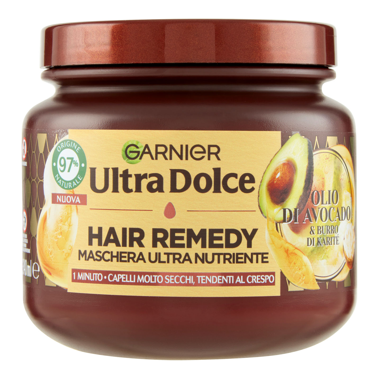 Garnier Ultra Dolce Hair Remedy Maschera Per Capelli Ultra Nutriente, Avocado 340 ml