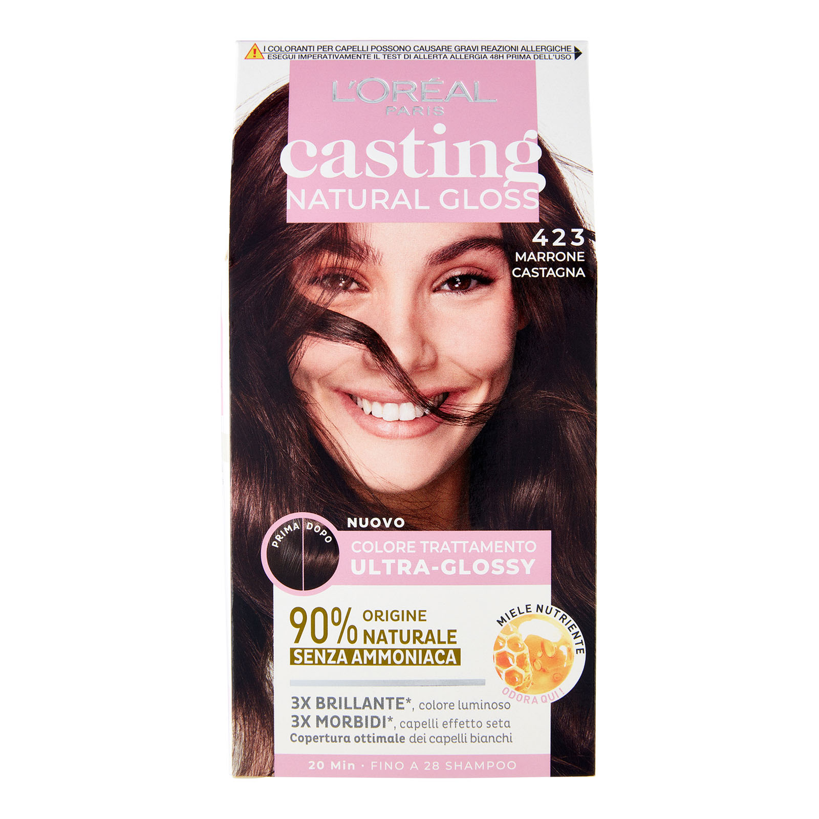 Colorazione Semipermanente Casting Natural Gloss Senza Ammoniaca 423 Marrone Castagna