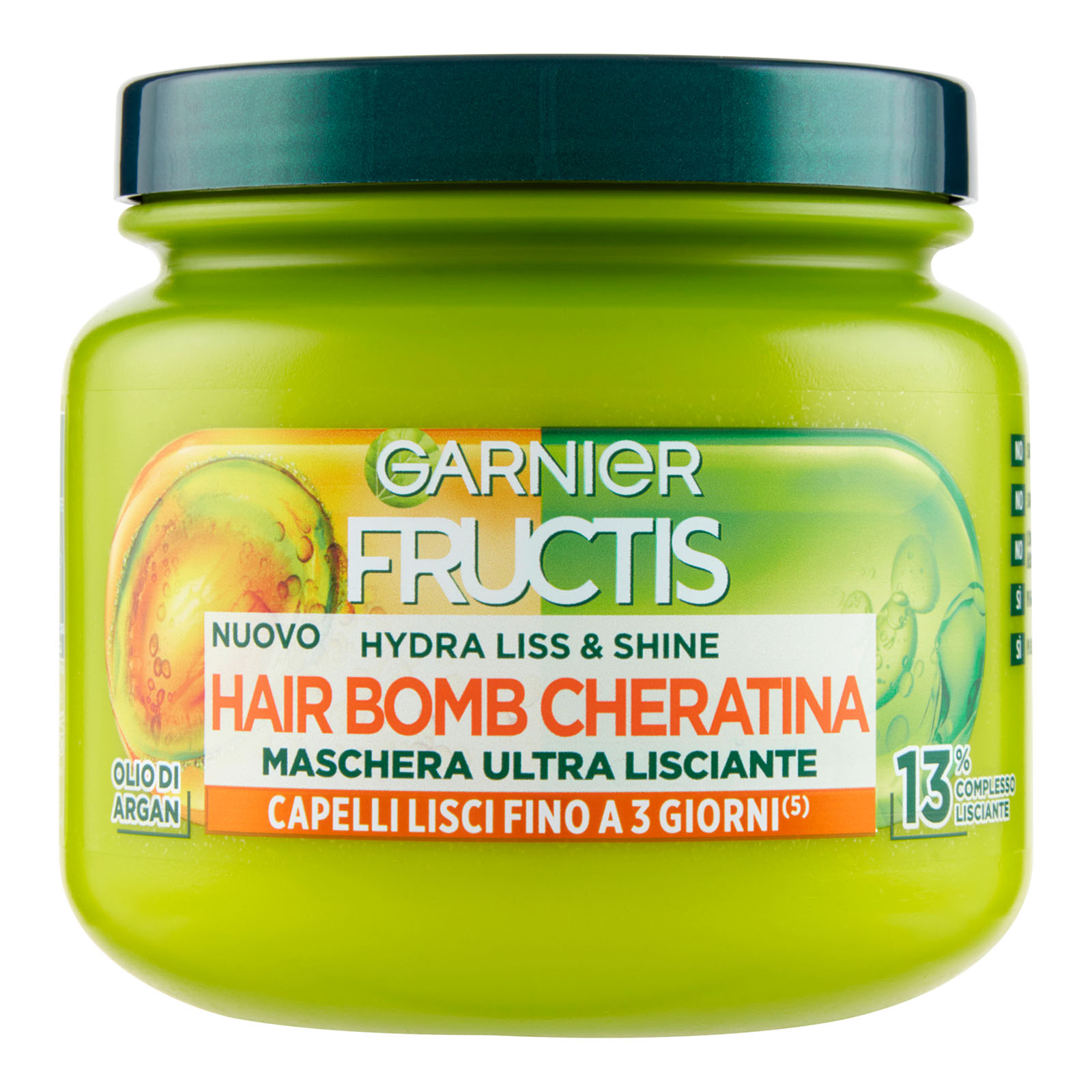 Fructis Hair Bomb Hydra Liss And Shine Con Cheratina, Maschera Ultra Lisciante 320 ml