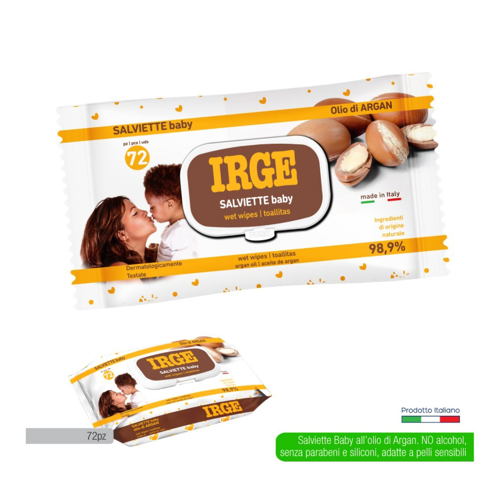 Irge Salviettine Argan 72 Pz