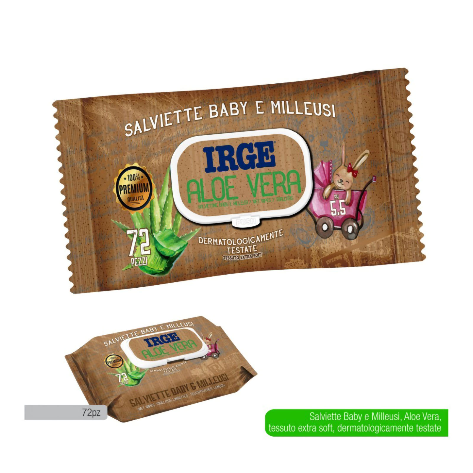 Salviettine Aloe 72 Pz