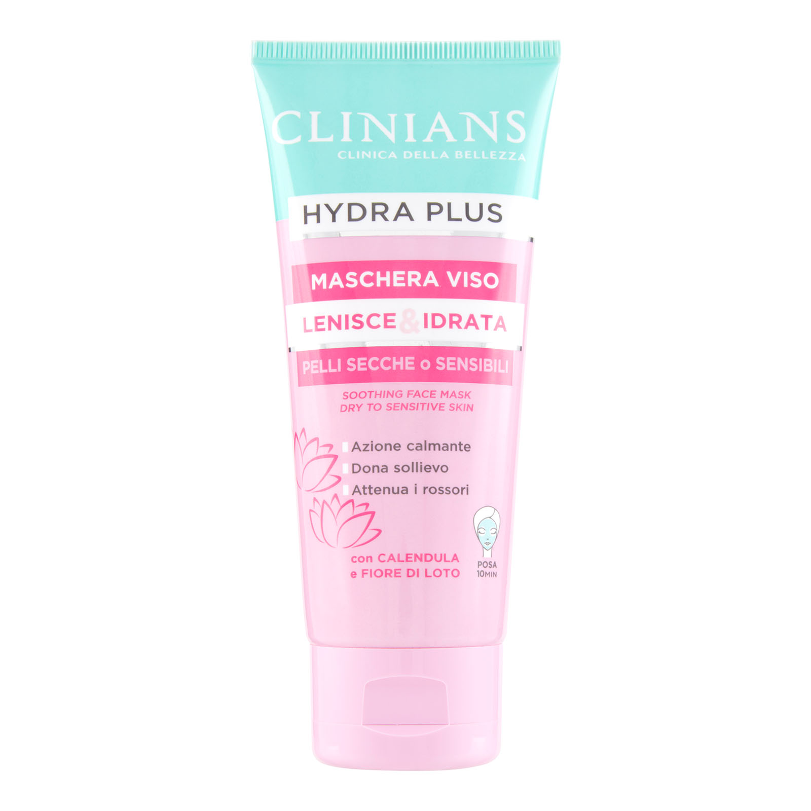3pz CLINIANS HYDRA PLUS Maschera viso Lenisce/Idrata Calendula Fior di Loto 75ml - Immagine 5