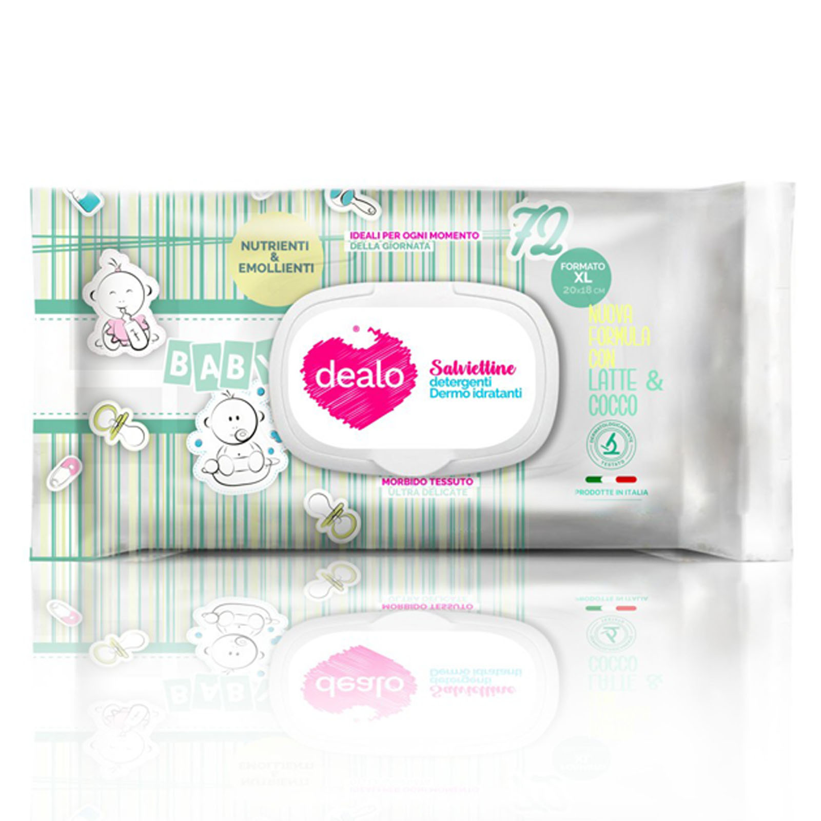 Salviettine Imbevute Baby Latte & Cocco 72 Pz