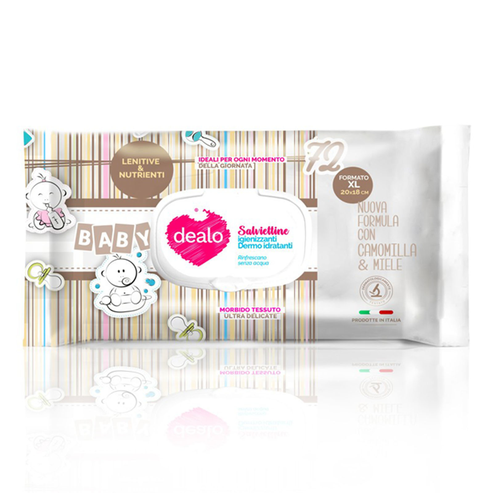 Salviettine Imbevute Camomilla & Miele 72 Pz