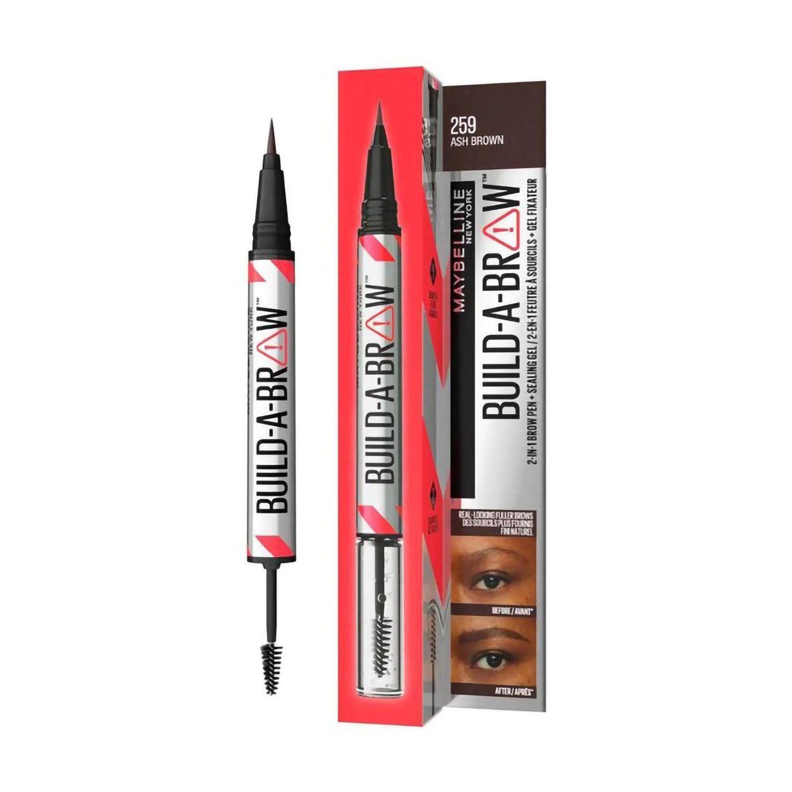 Maybelline Build-A-Brow 2 Easy Steps Sopracciglia in Gel e Matita - Colore Castano Grigio