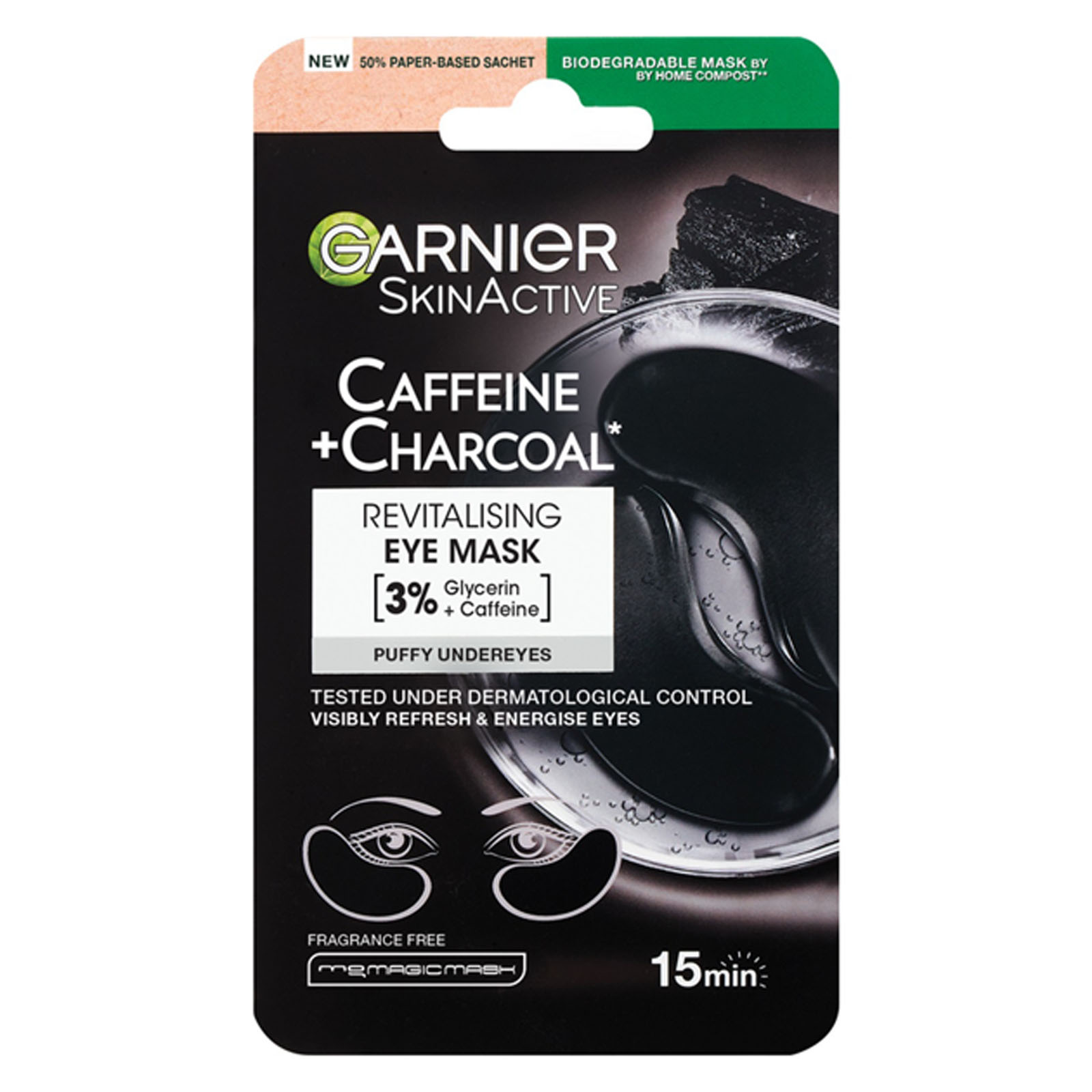 Skin Active Caffeine E Charcoal Eye Mask 15 Minuti