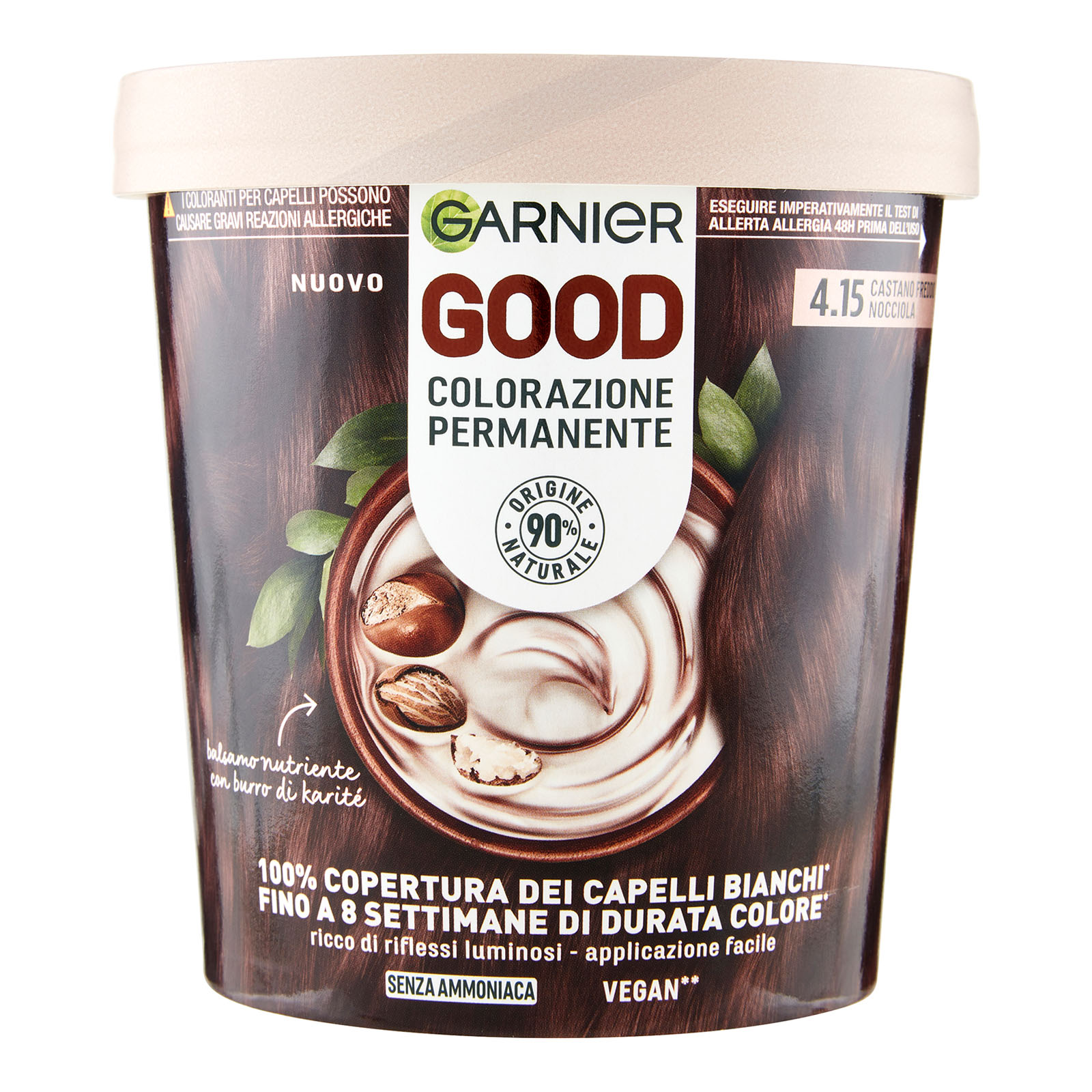 Colorazione Permanente Senza Ammoniaca 4.15 Castano Freddo Nocciola