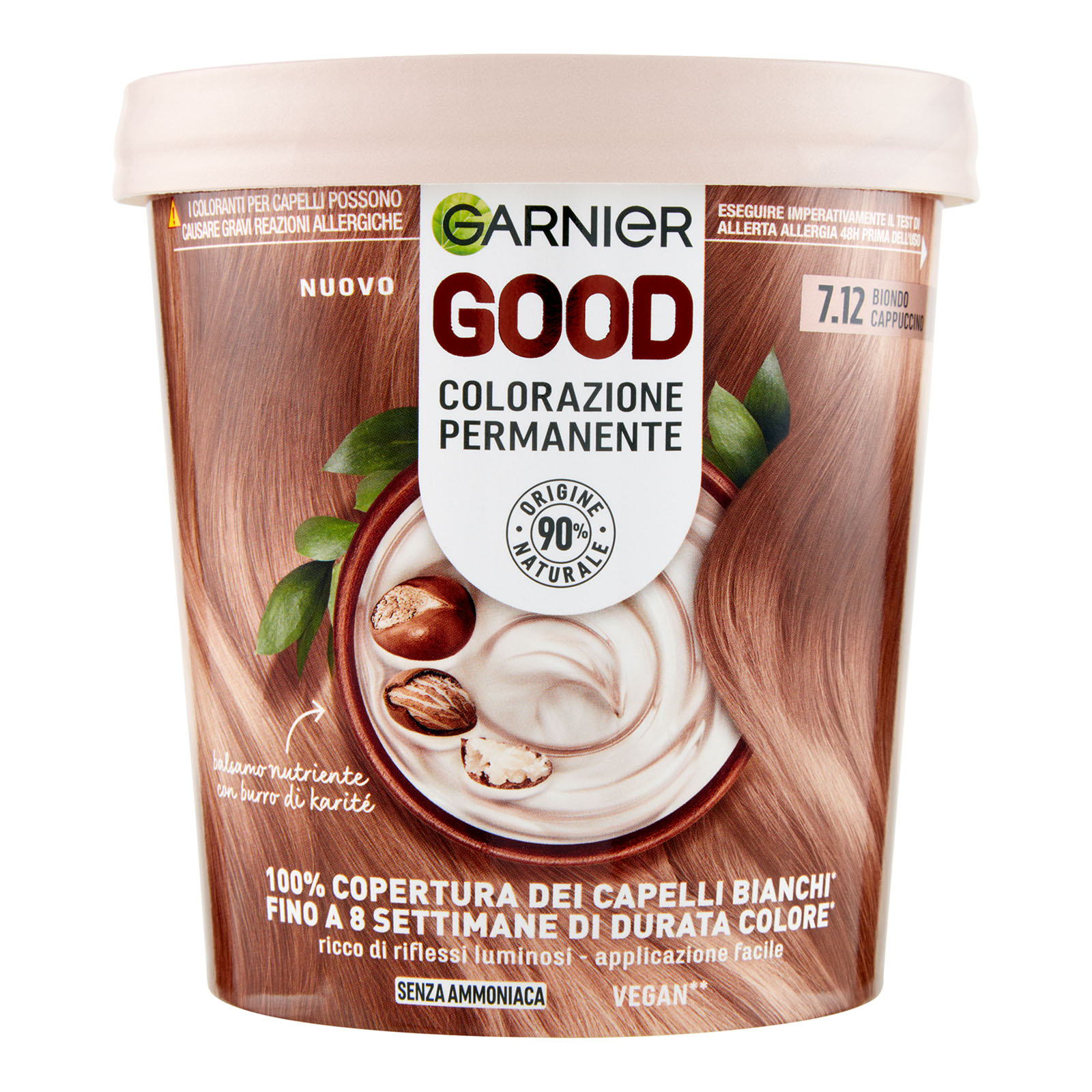 Colorazione Permanente Senza Ammoniaca 7.12 Biondo Cappuccino
