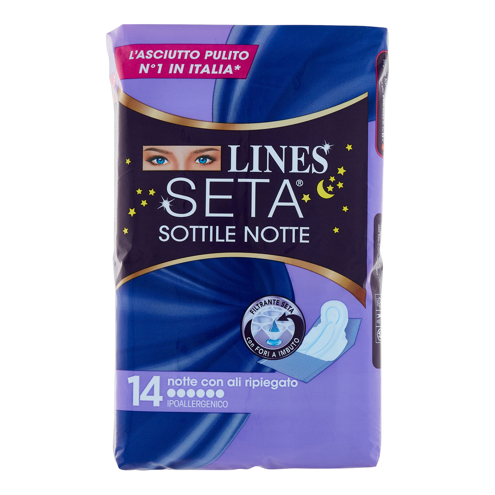 Lines Seta Sottile Notte Con Ali Ripiegato 14 Pz