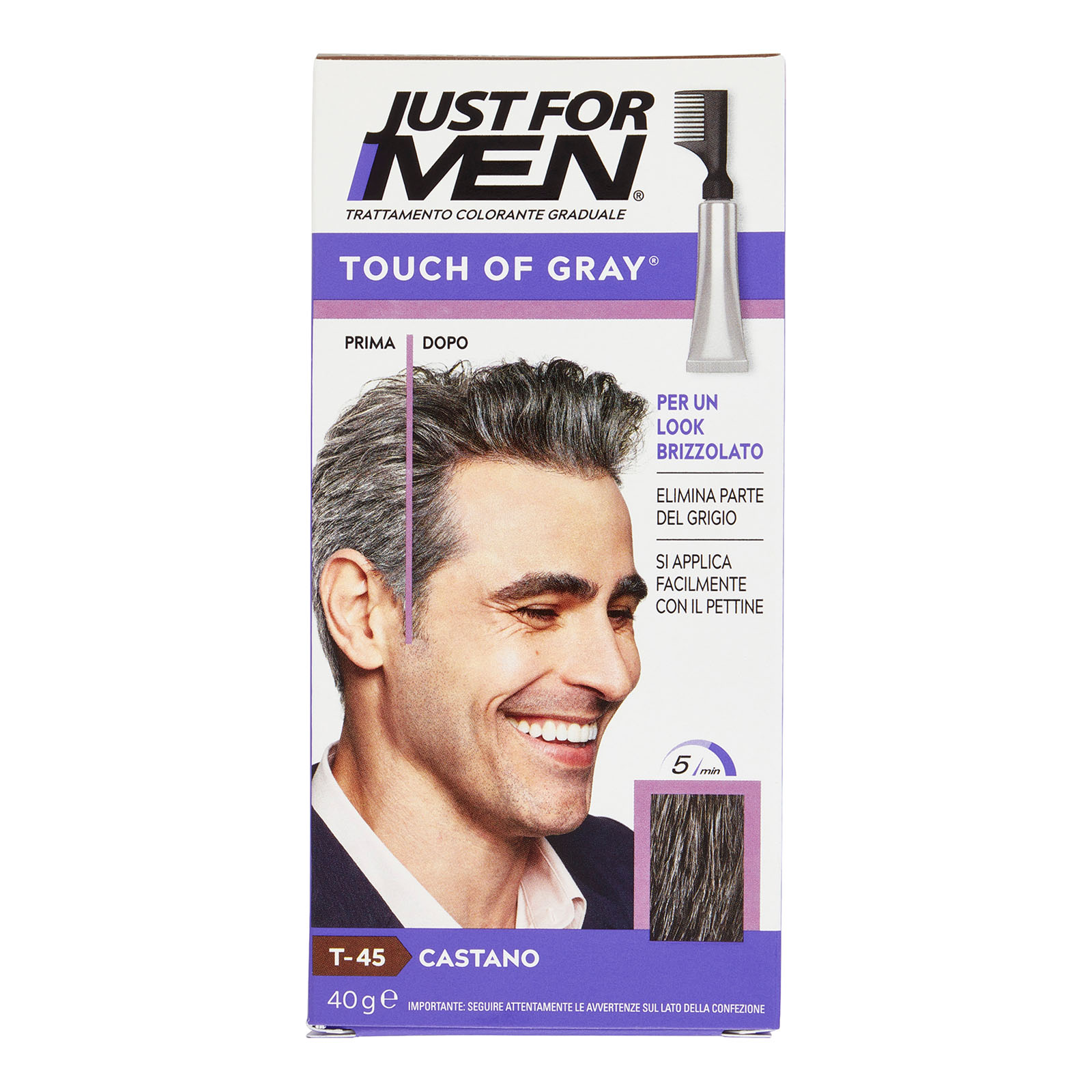 Touch Of Gray Trattamento Colorante Graduale Castano T-45 Castano