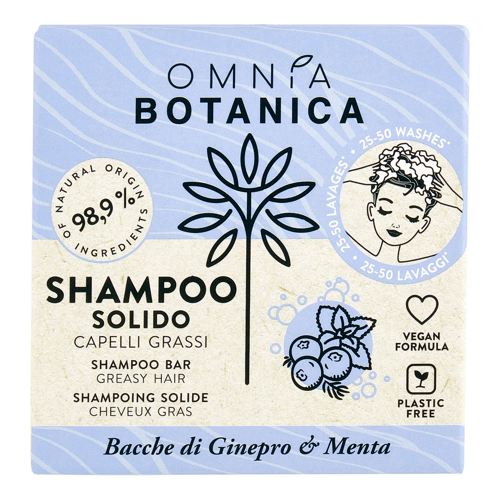 Omnia Shampoo Solido Capelli Grassi Bacche Di Ginepro & Menta 50 gr