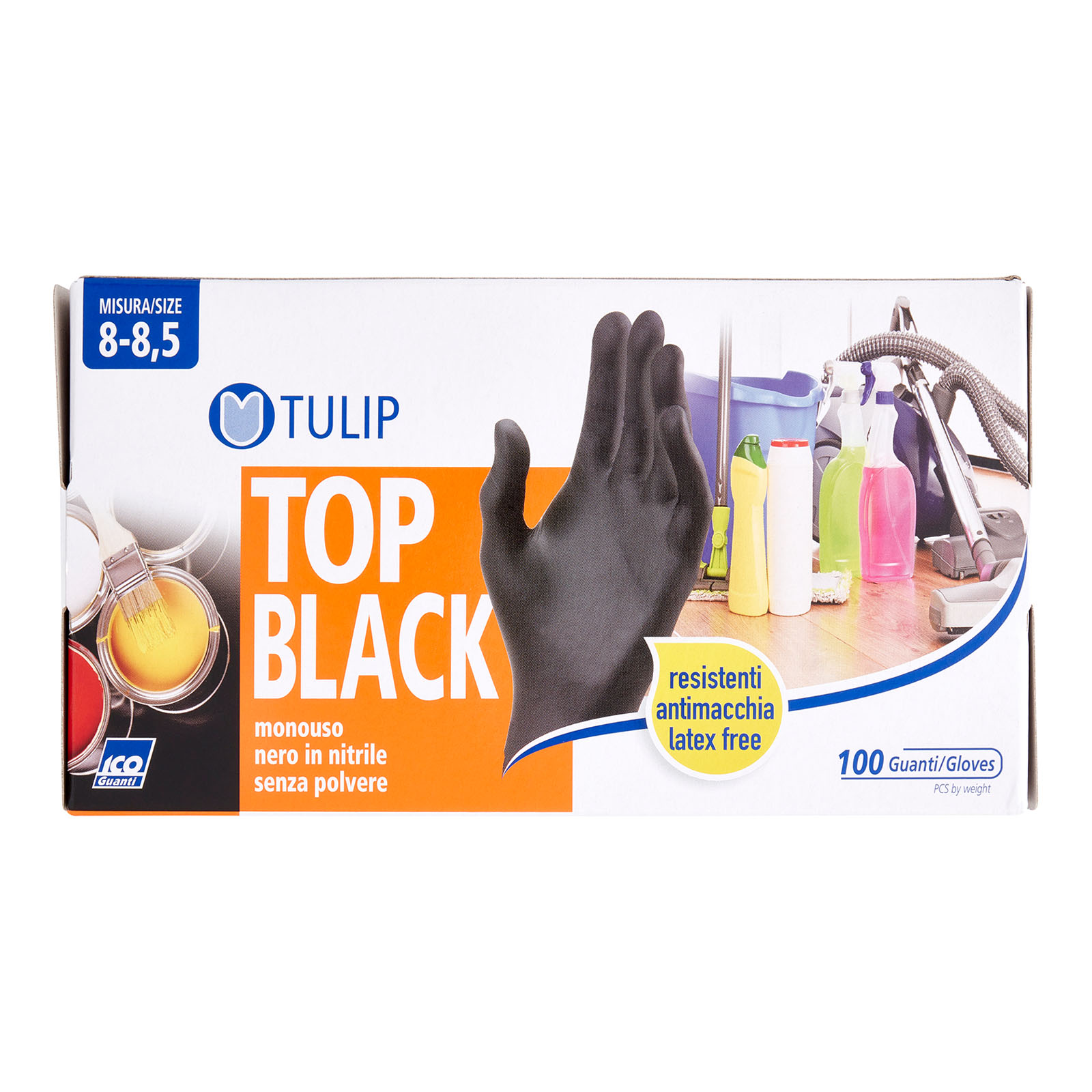 Guanti Monouso Nitrile Colore Nero - 100 Paia 8-8.5