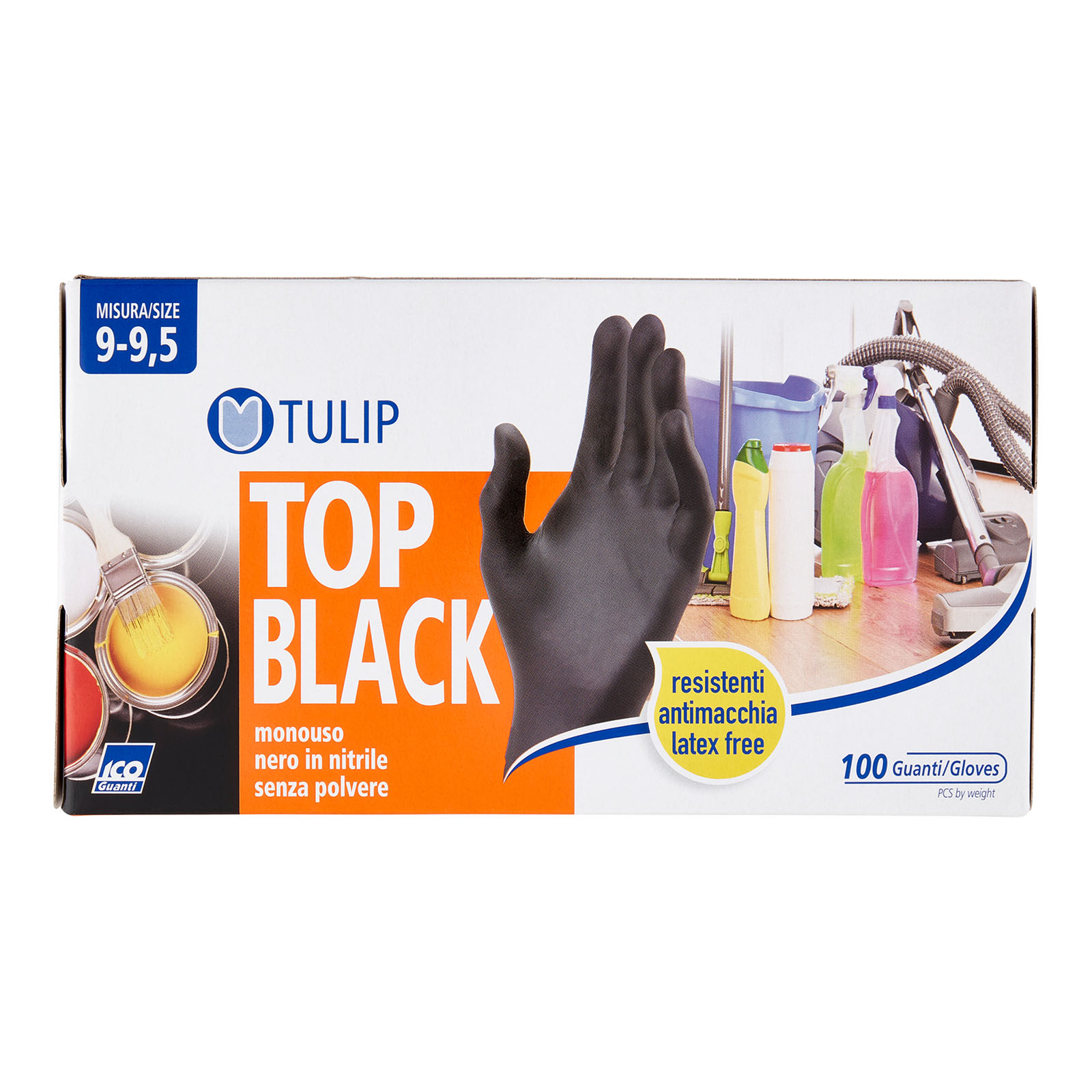 Guanti Monouso Nitrile Colore Nero - 100 Paia 9-9.5