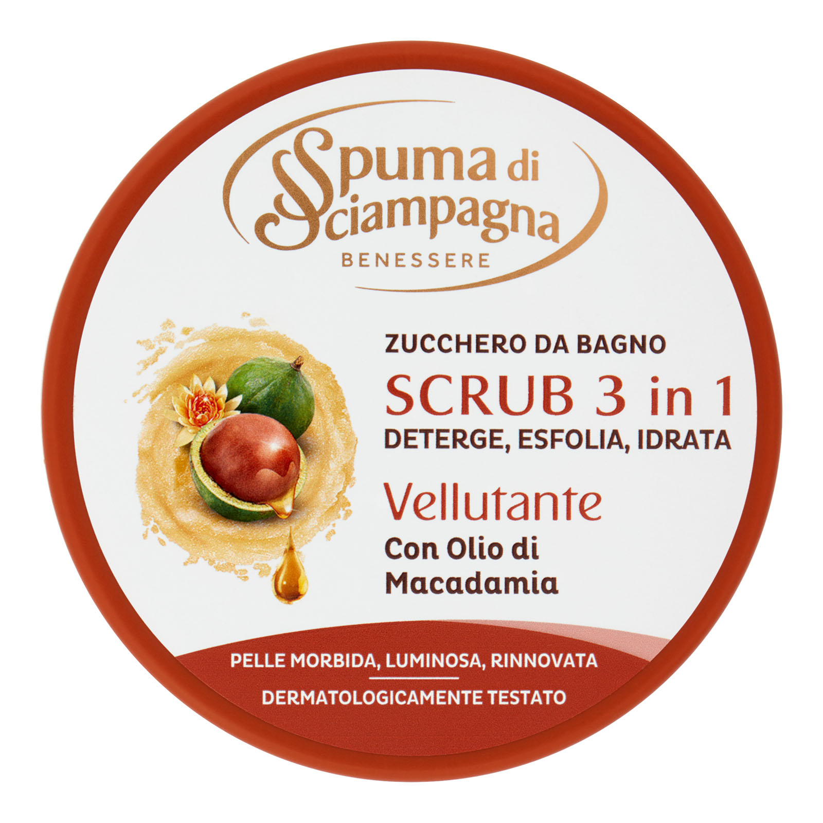 Benessere Scrub 3 In 1 Vellutante Con Olio Di Macadamia 250 ml