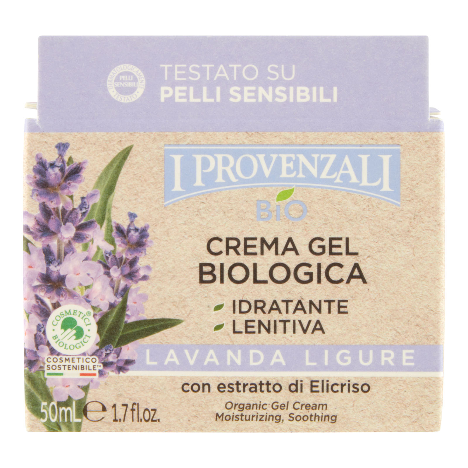 Crema Gel Viso Biologica Idratante Lenitiva Lavanda Ligure 50 ml