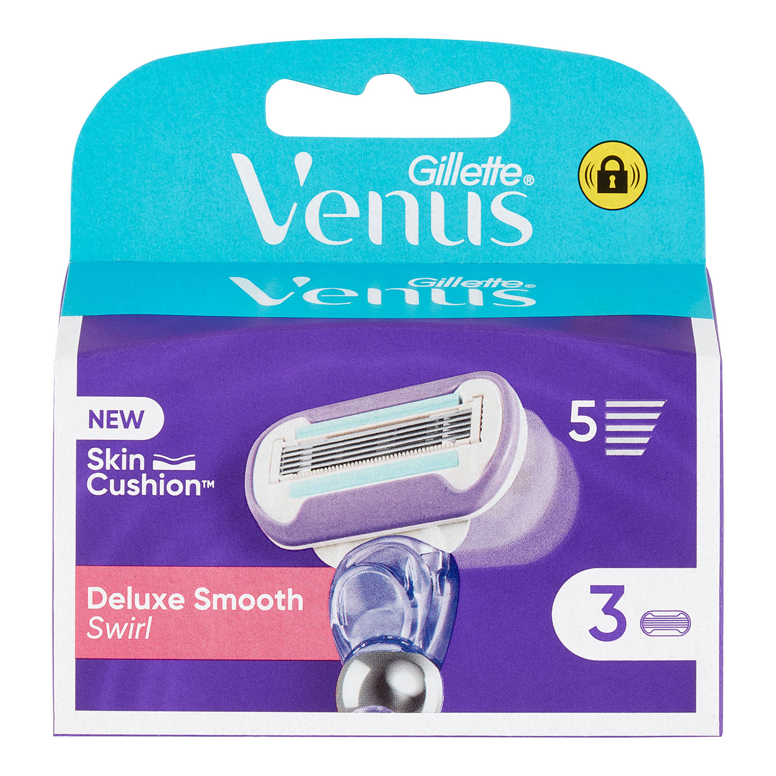 Venus Lamette Rasoi Donna Deluxe Smooth Swirl Per Rasoio A 5 Lame, Confezione Da 3