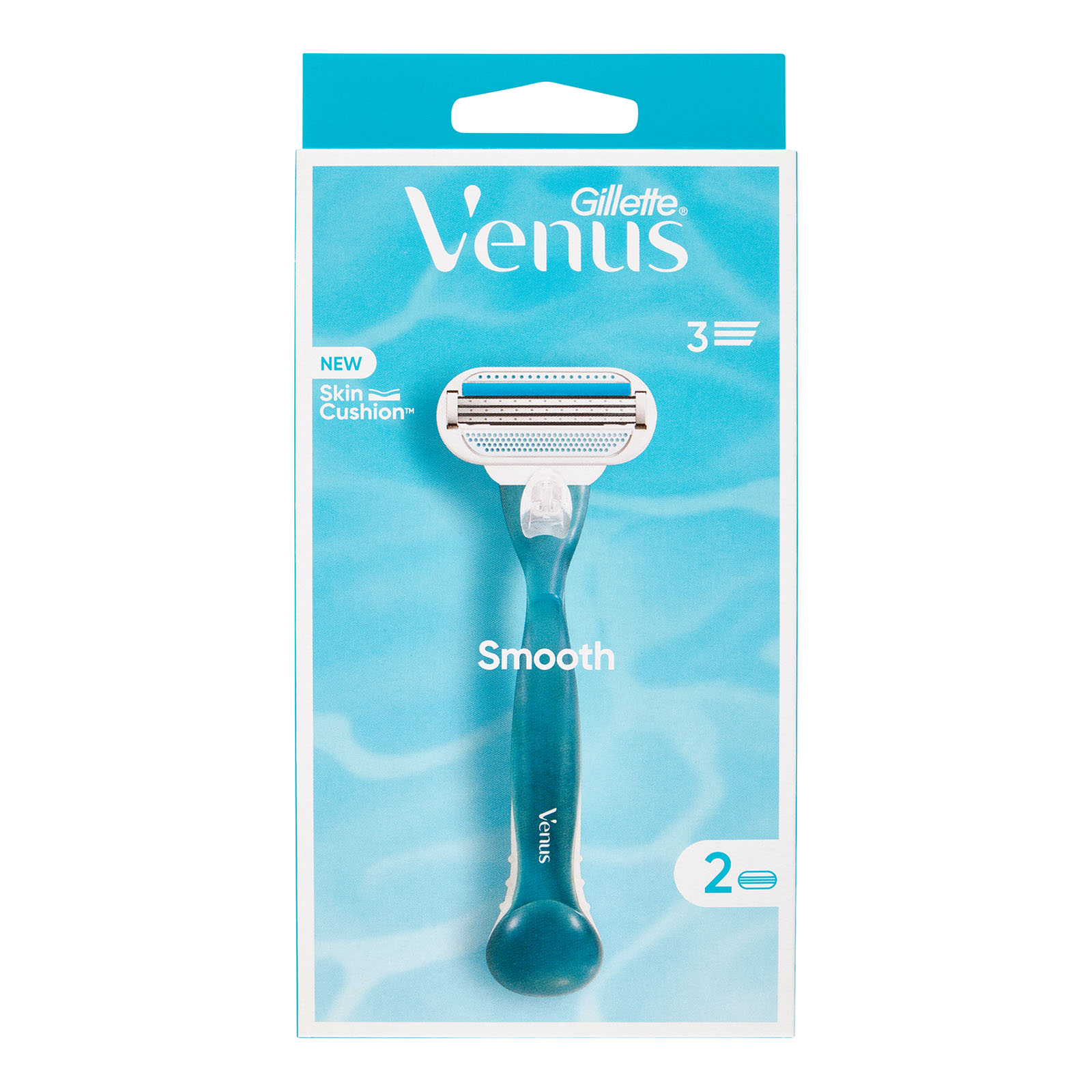 Venus Rasoio Donna Smooth A 3 Lame, 1 Manico + 2 Lamette Donna
