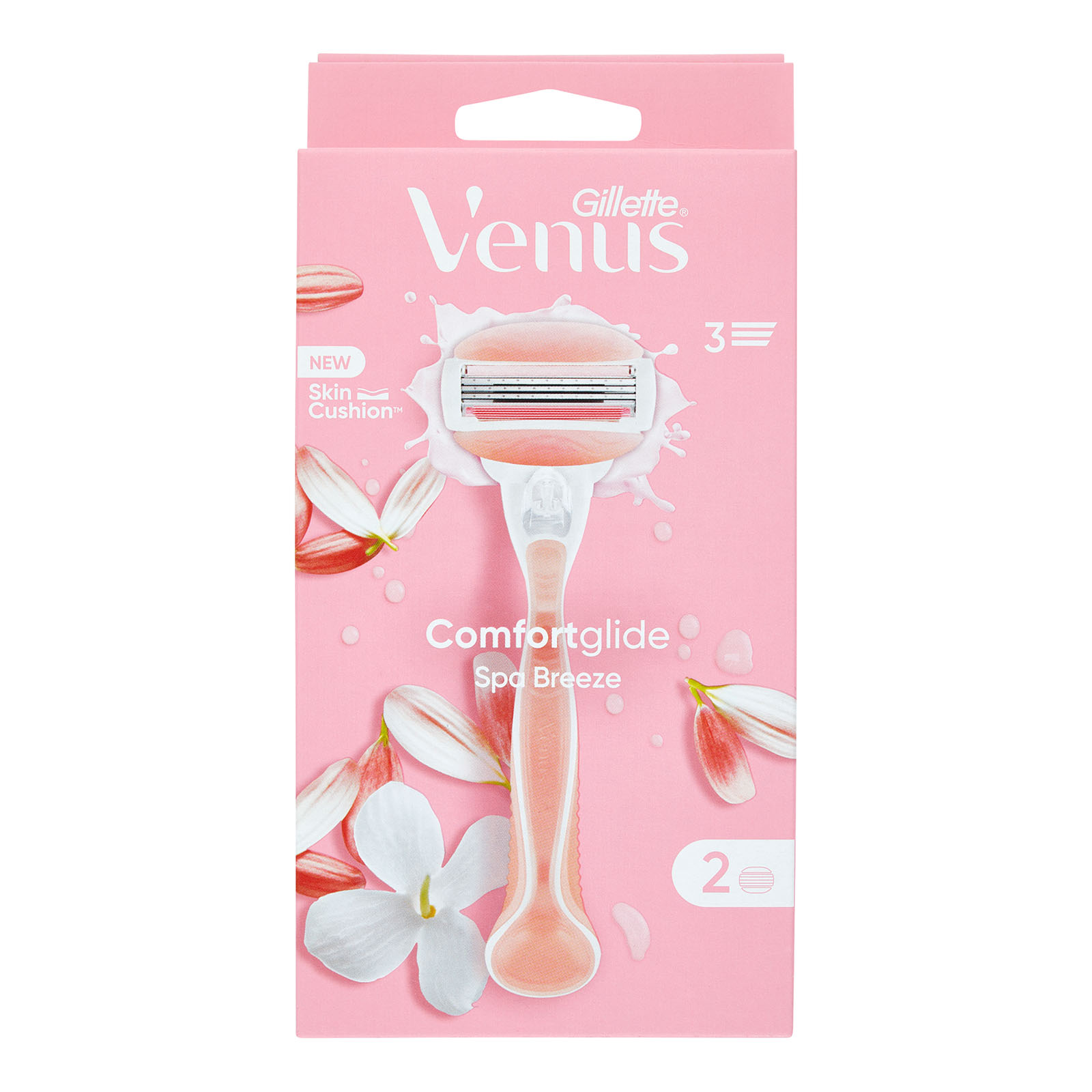 Gillette Venus Rasoio Donna Comfortglide Spa Breeze A 3 Lame, 1 Manico + 2 Lamette Donna