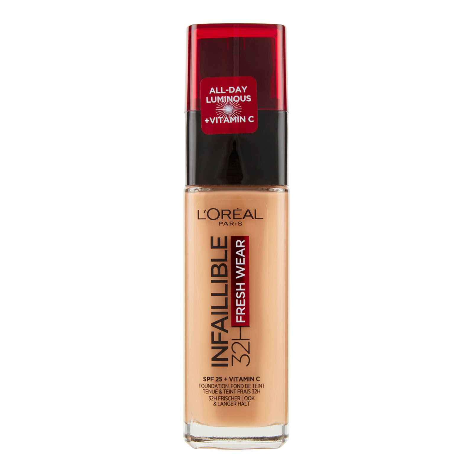 L'oréal paris Infaillible 32h Fresh Wear, Fondotinta Liquido, Protezione Spf25, 30 Ml 300 ambre