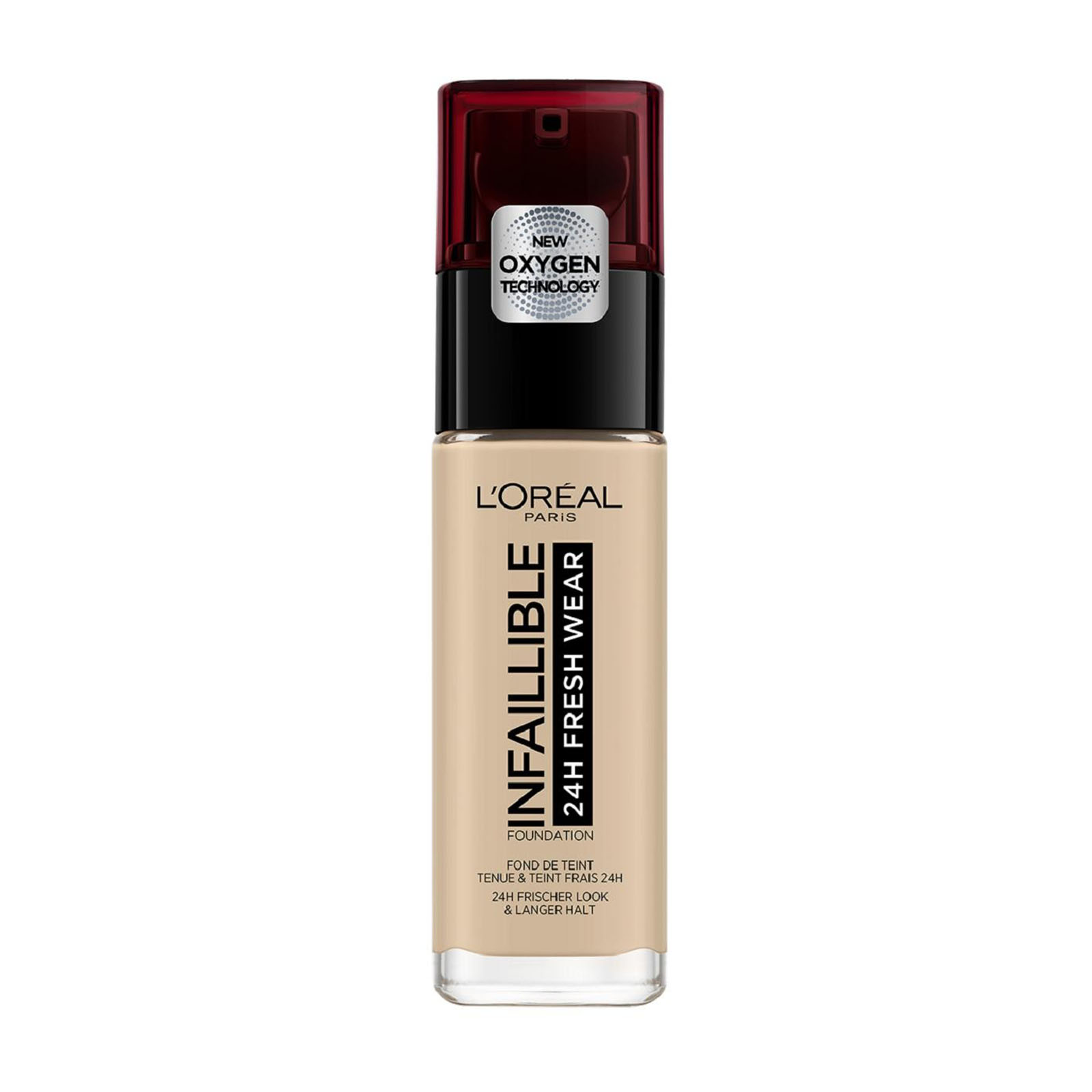 Infaillible 24h Fresh Wear, Fondotinta Liquido, Protezione Spf25, 30 Ml 130 true beige