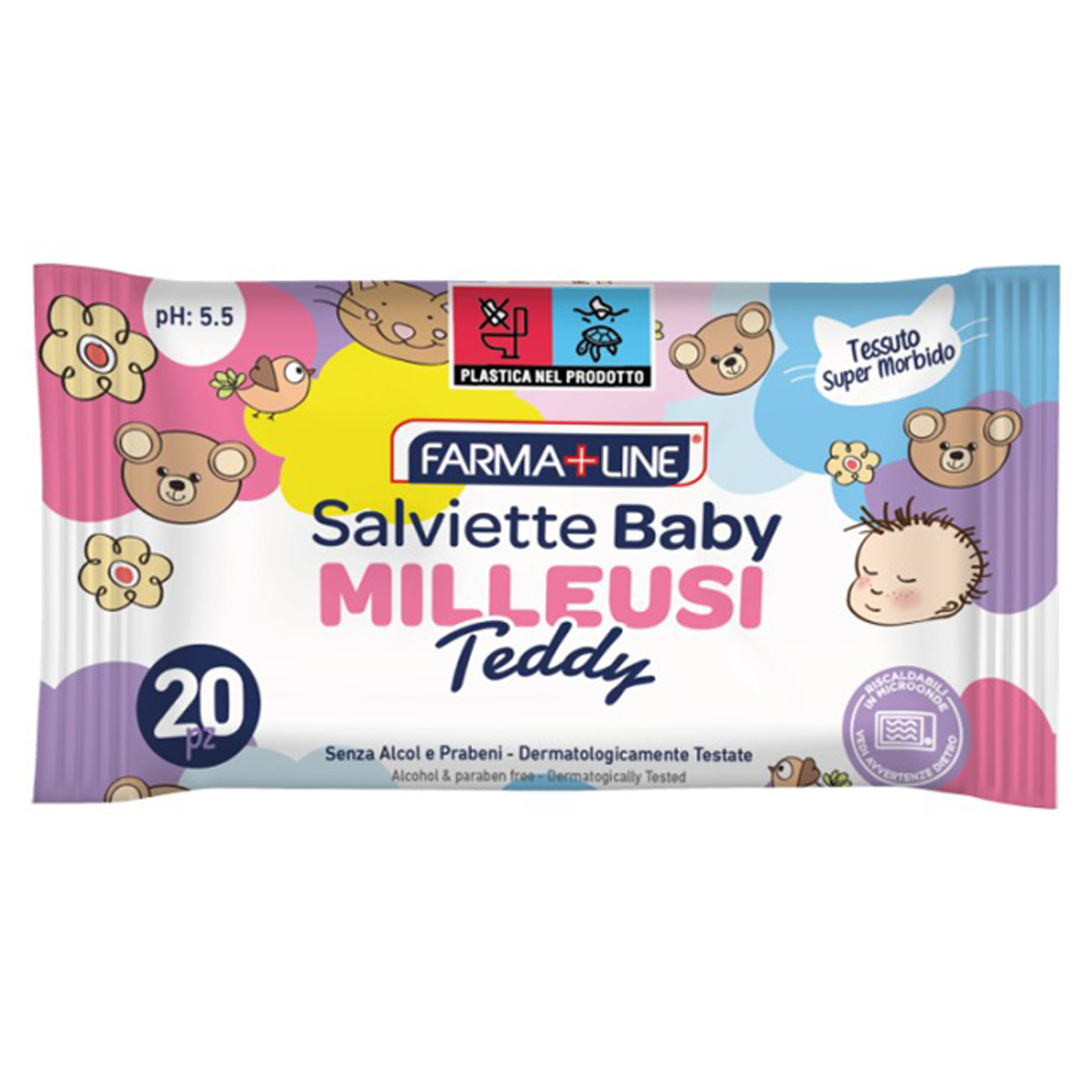 Salviette Baby Milleusi Teddy - 20 Pz