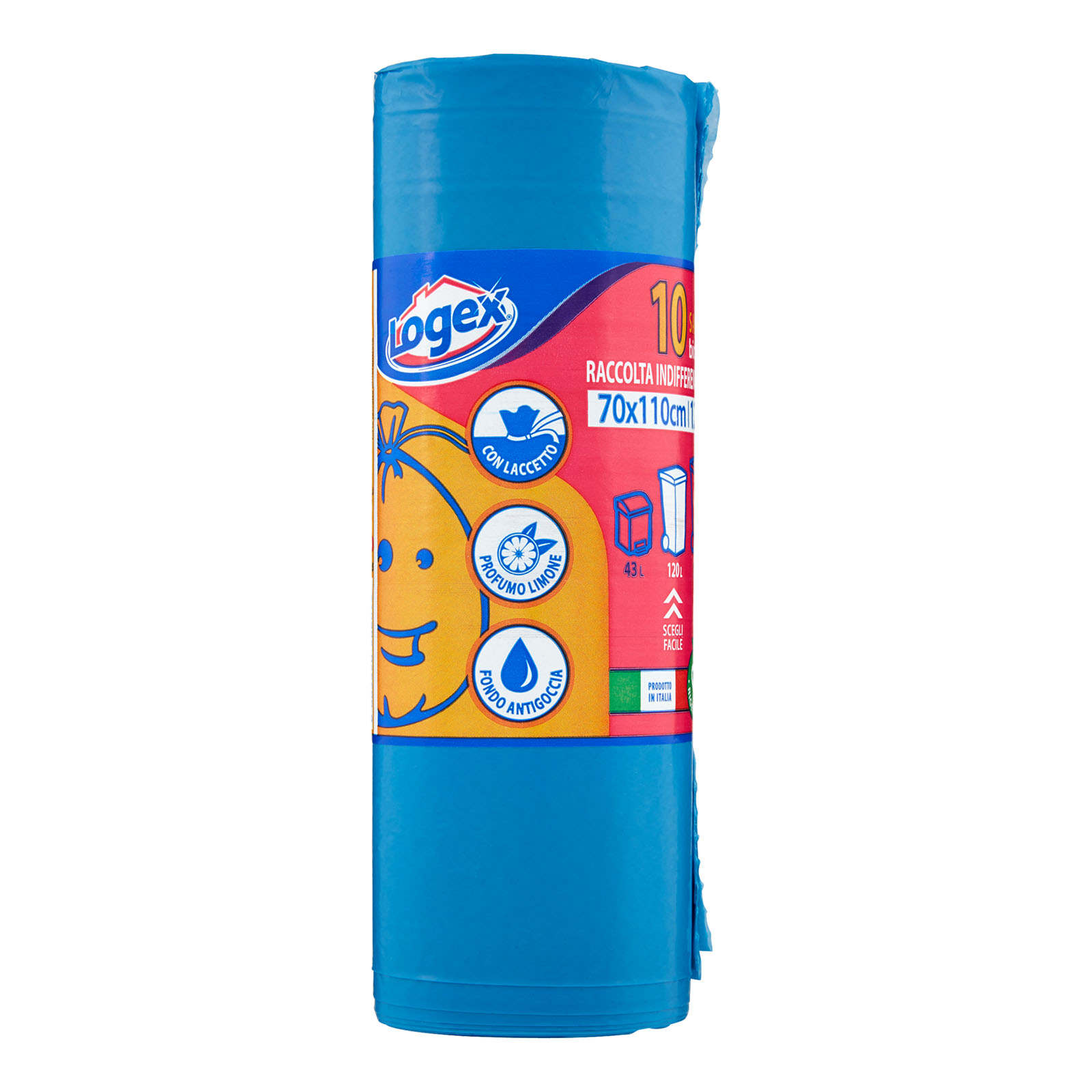 Sacchi Bidone Raccolta Indifferenziata 70x110cm 120l 10 Pz