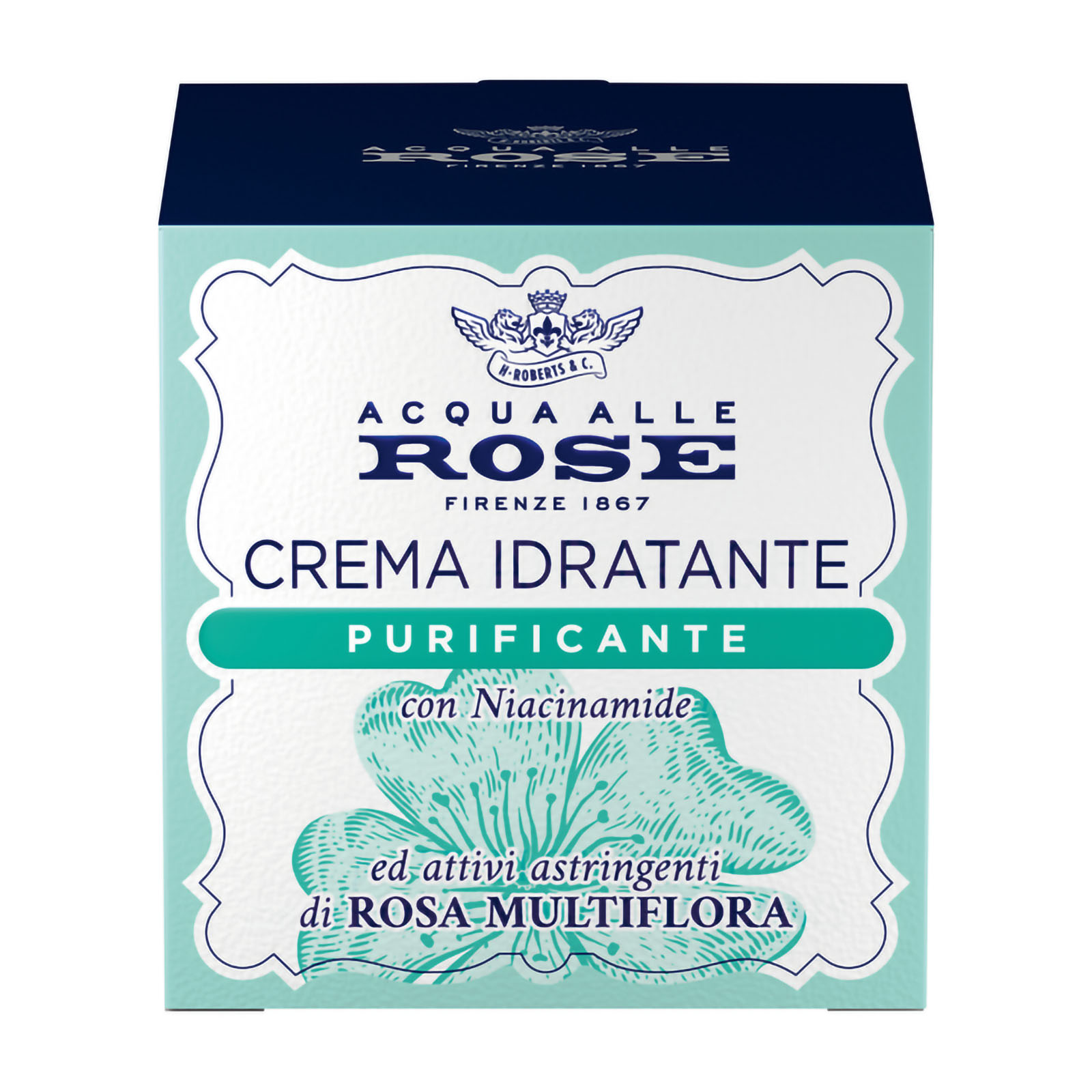 Crema Idratante Purificante Con Niacinamide Ed Attivi Astringenti Di Rosa Multiflora 50 ml
