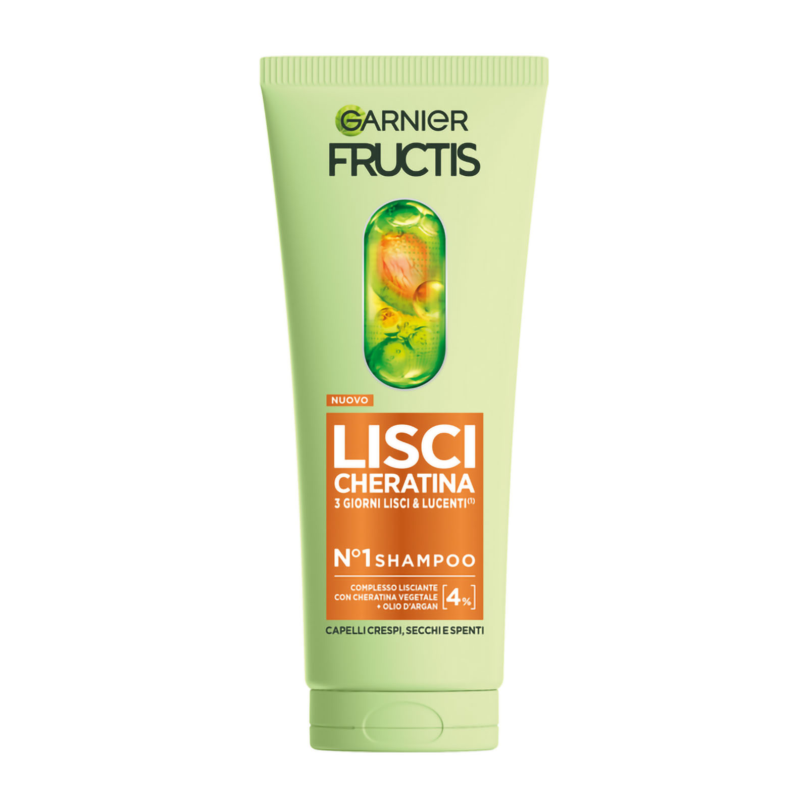 Fructis Shampoo Lisci Cheratina N°1 Capelli Crespi, Secchi E Spenti 200 ml