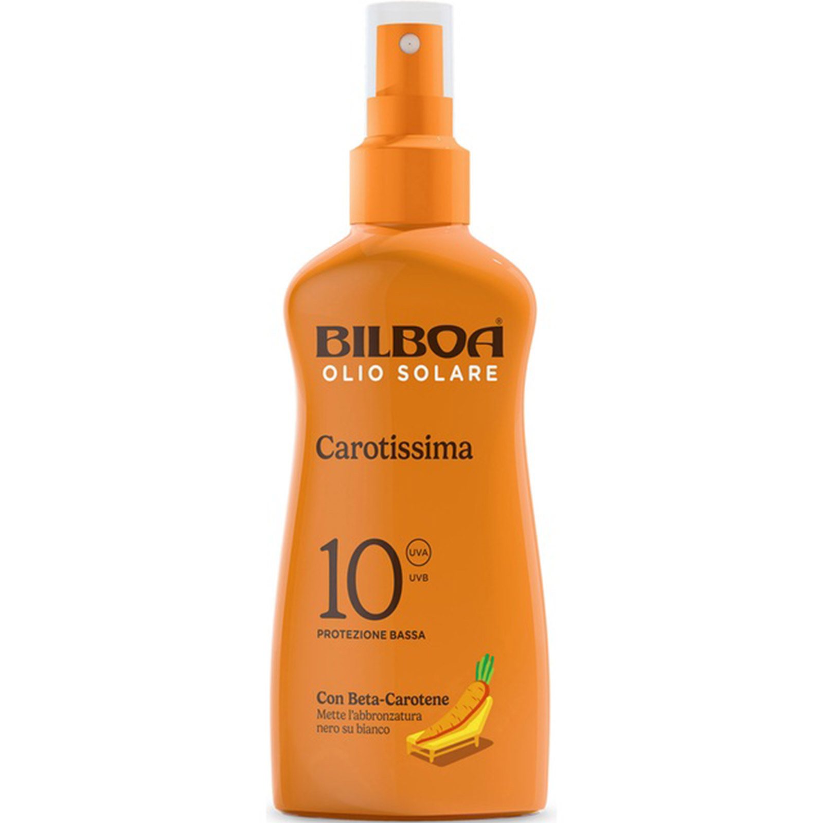 Bilboa Carotissima Olio Solare Spf10 Protezione Bassa Spary 200 ml