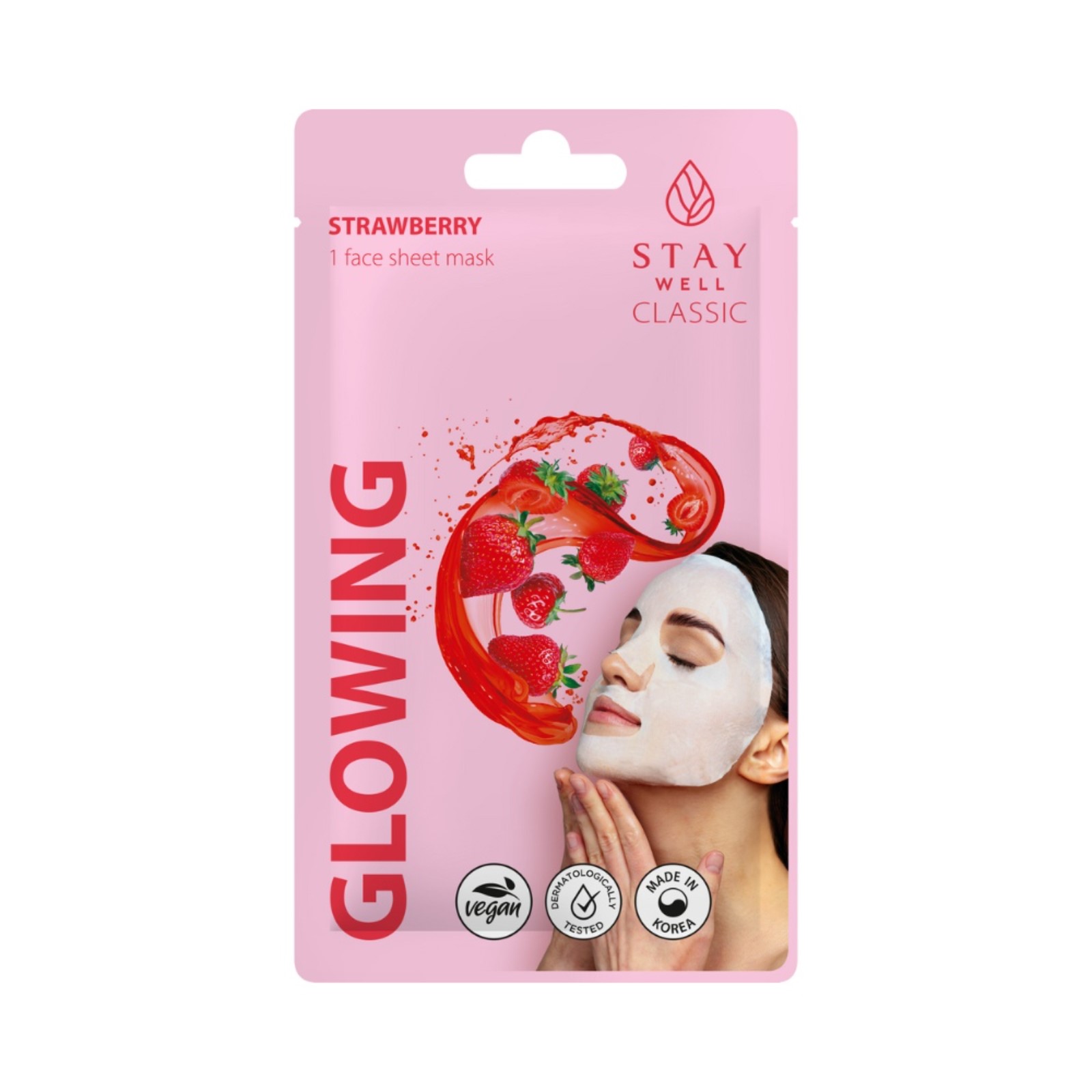 Glowing - Maschera In Tessuto Alla Fragola