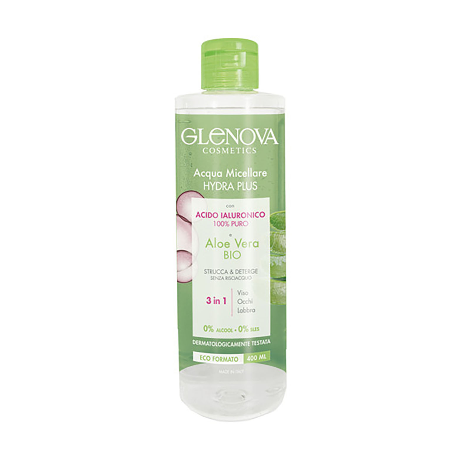 Acqua Micellare Hydra Plus Con Acido Ialuronico E Aloe Vera Bio 400 ml