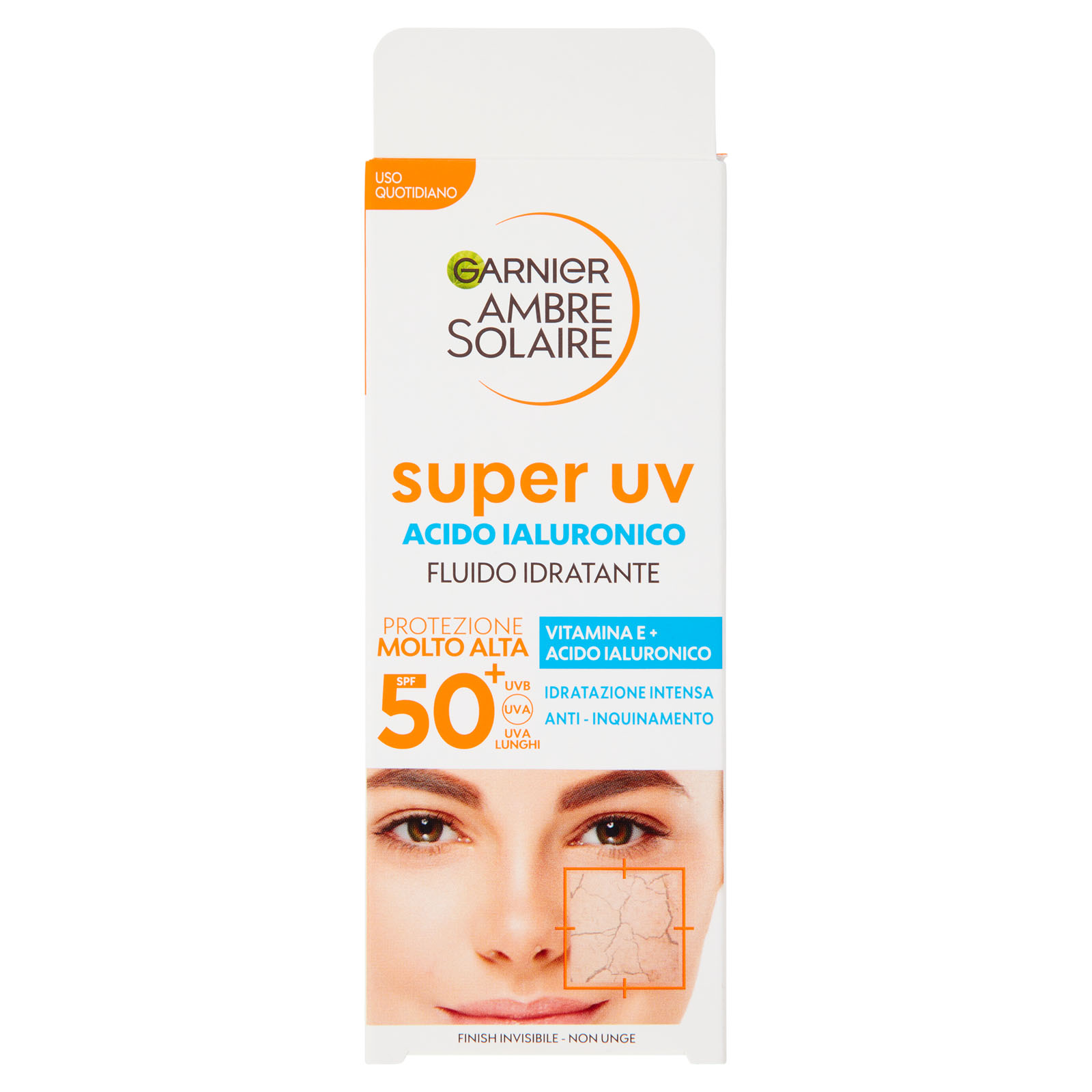 Ambre Solaire Fluido Idratante all'Acido Ialuronico SPF50+