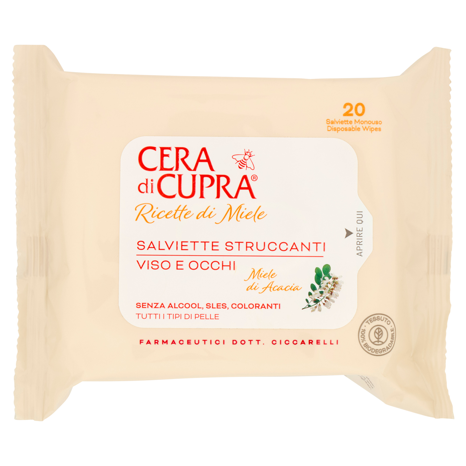 Ricetta di Bellezza Salviette Struccanti Viso e Occhi 20 pz