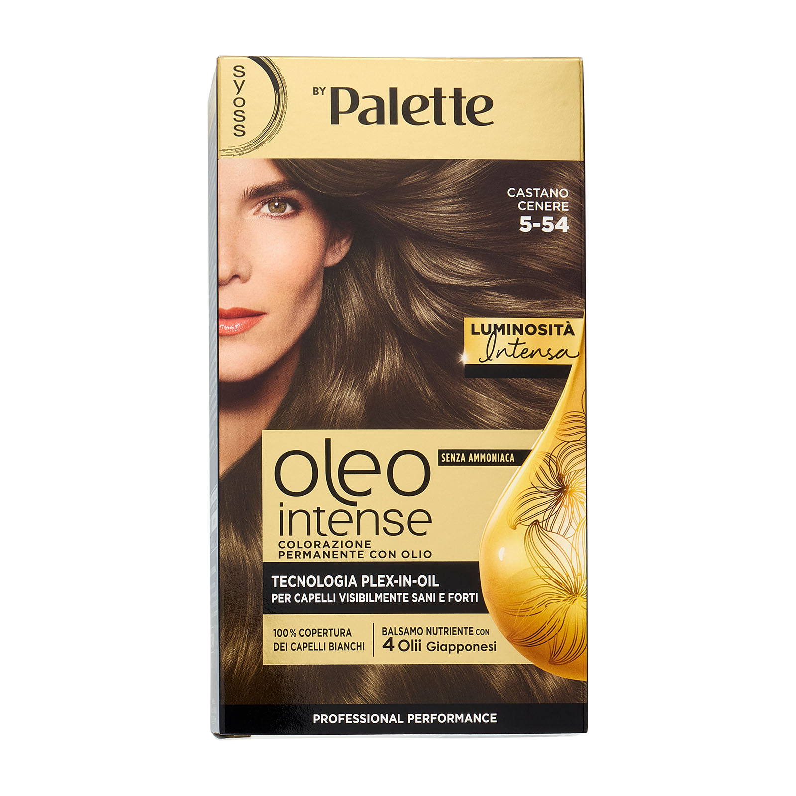 Oleo Intense Senza Ammoniaca Colorazione Permanente Con Olio Castano Cenere 5-54