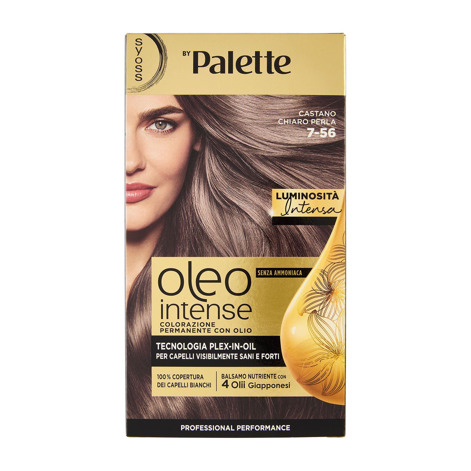 Oleo Intense Senza Ammoniaca Colorazione Permanente Con Olio Castano Chiaro Perla 7-56