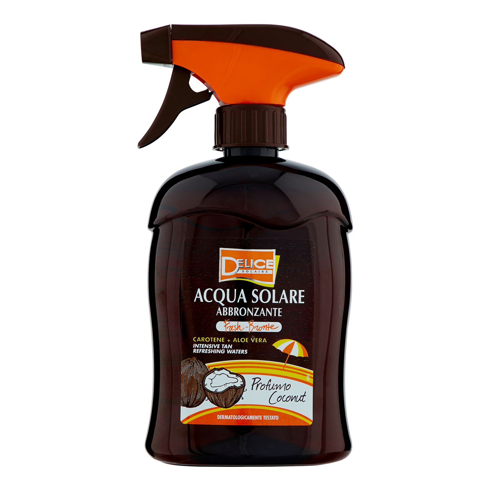 Delice solaire Acqua Solare Abbronzante Carotene + Aloe Vera Profumo Coconut 500 ml