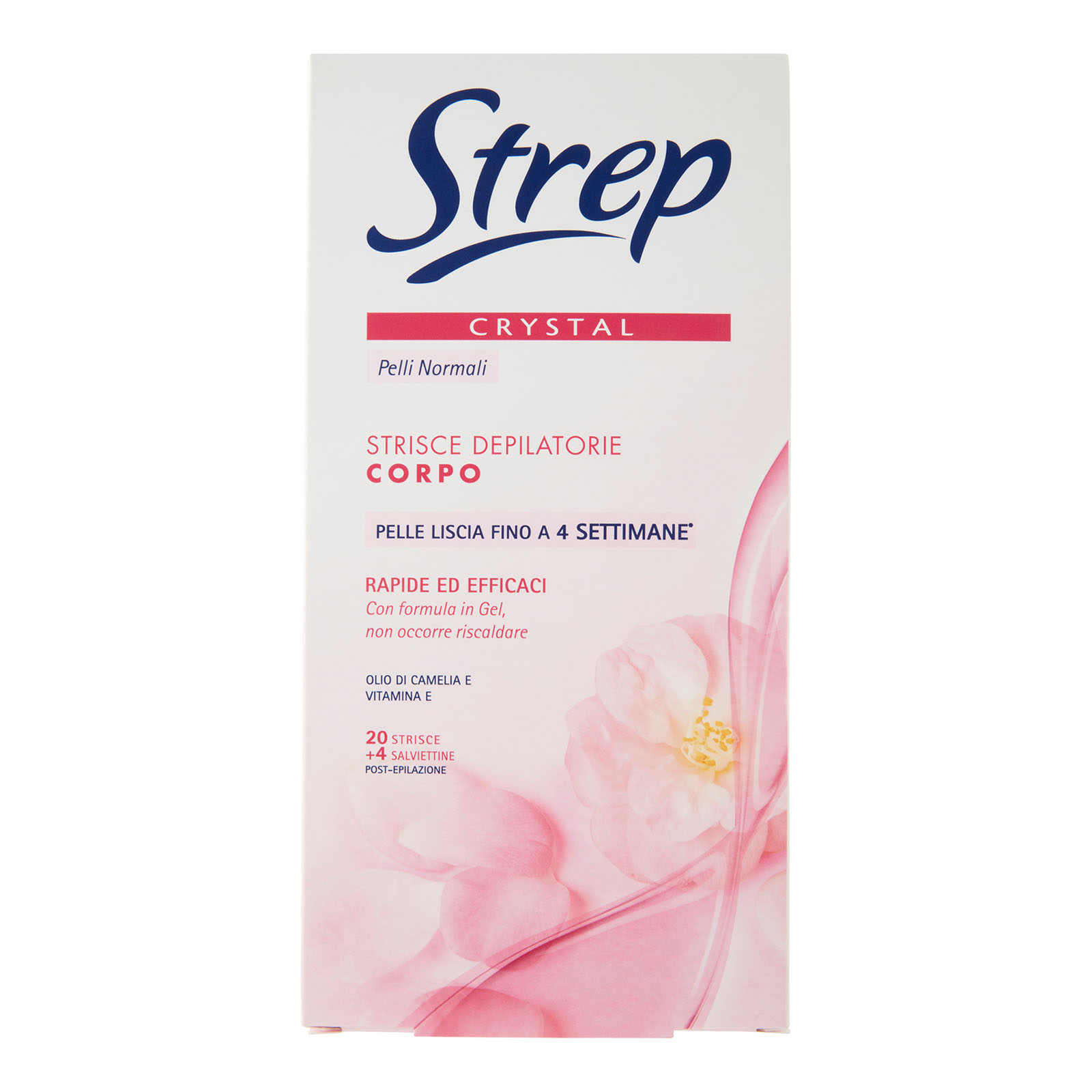 Crystal Strisce Depilatorie Corpo Trasparenti 20 Strisce + 4 Salviettine Post-epilazione
