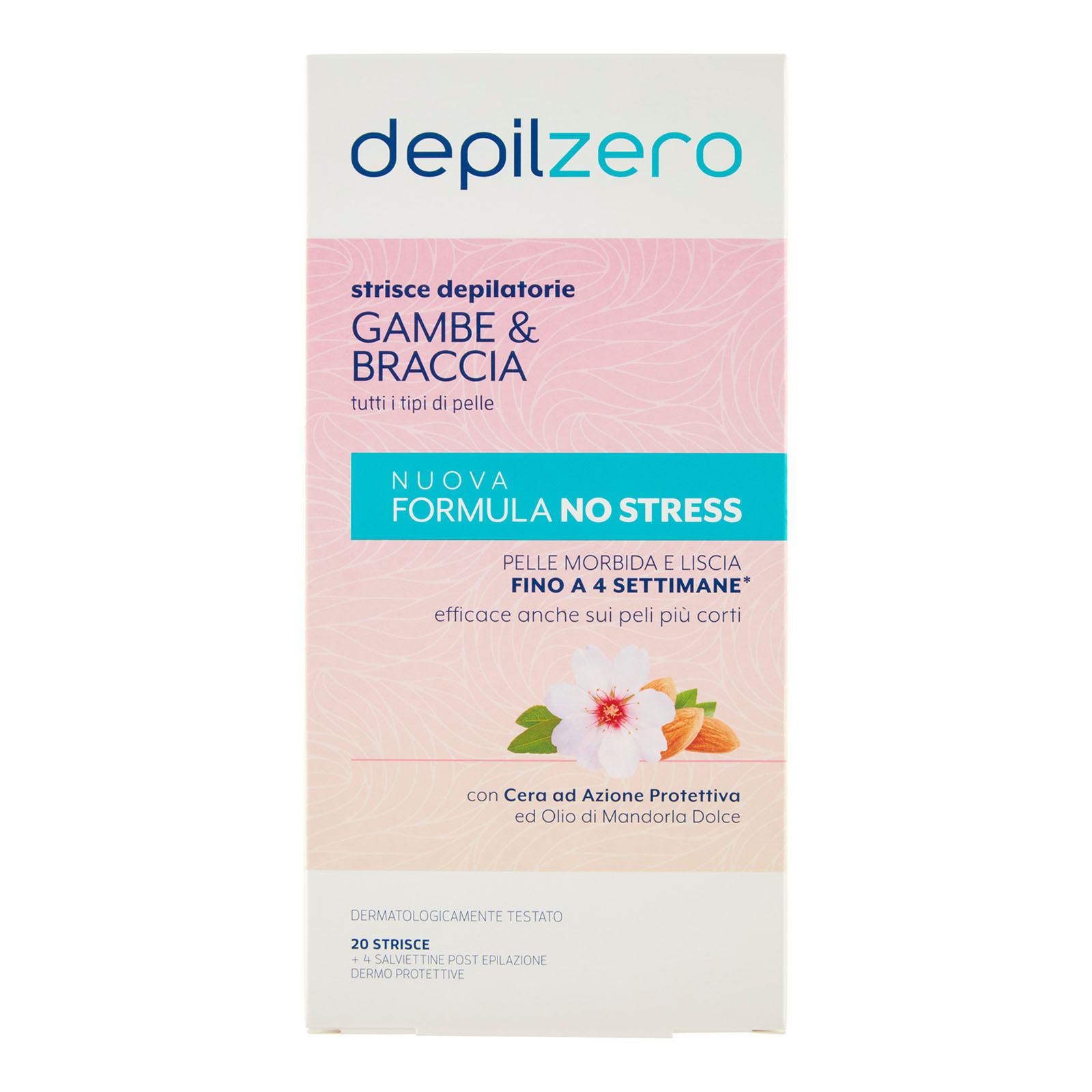 Strisce Depilatorie Gambe E Braccia 22 Strisce + 4 Salviettine Post Depilazione Con Aloe