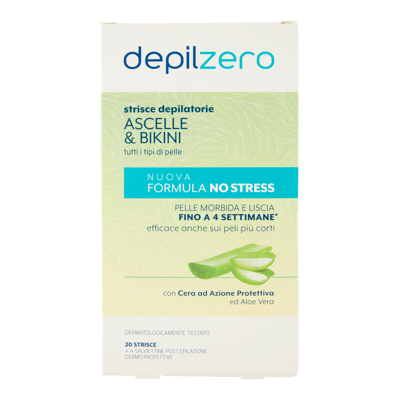 Strisce Depilatorie Ascelle & Bikini E 4 Salviette Post Epilazione