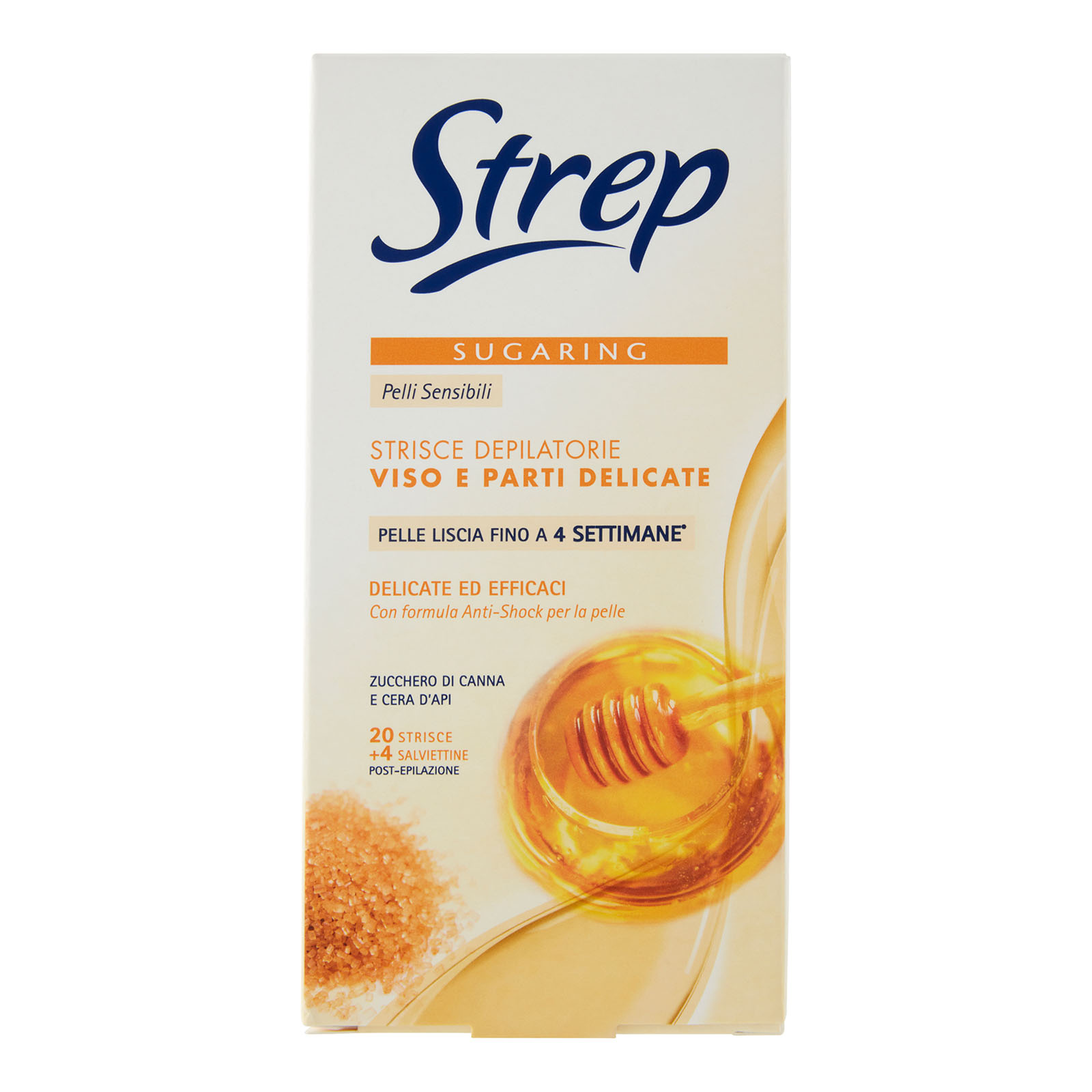 Strep Sugaring Strisce Depilatorie Viso Allo Zucchero 20 Pz