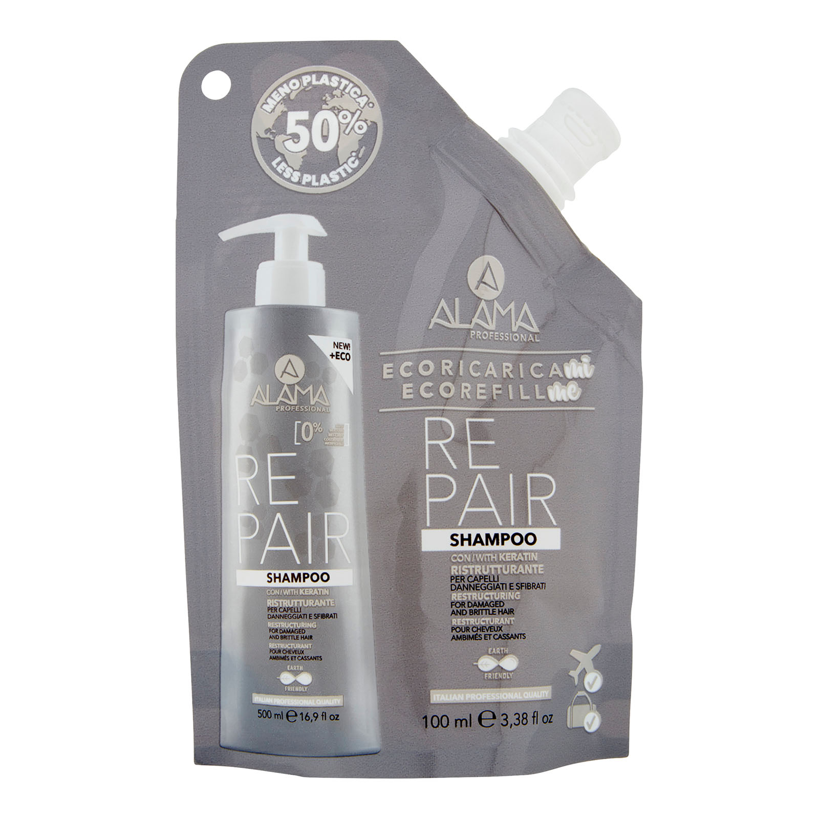 Eco-refillme Repair Shampoo Ristrutturante Per Capelli Danneggiati E Sfibrati