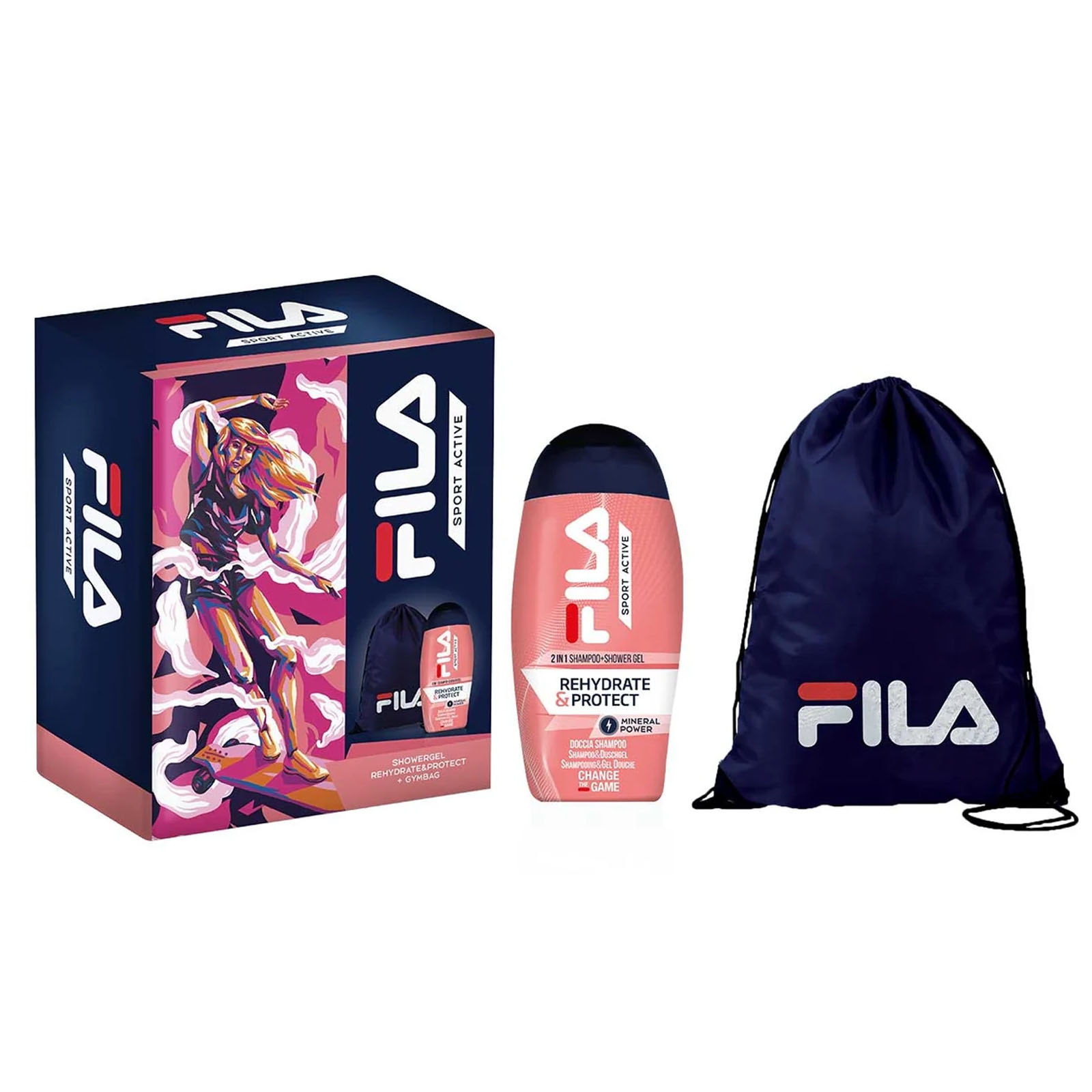 Set Regalo Fila City Woman Showergel Rehydrate&protect 250ml + Gymbag