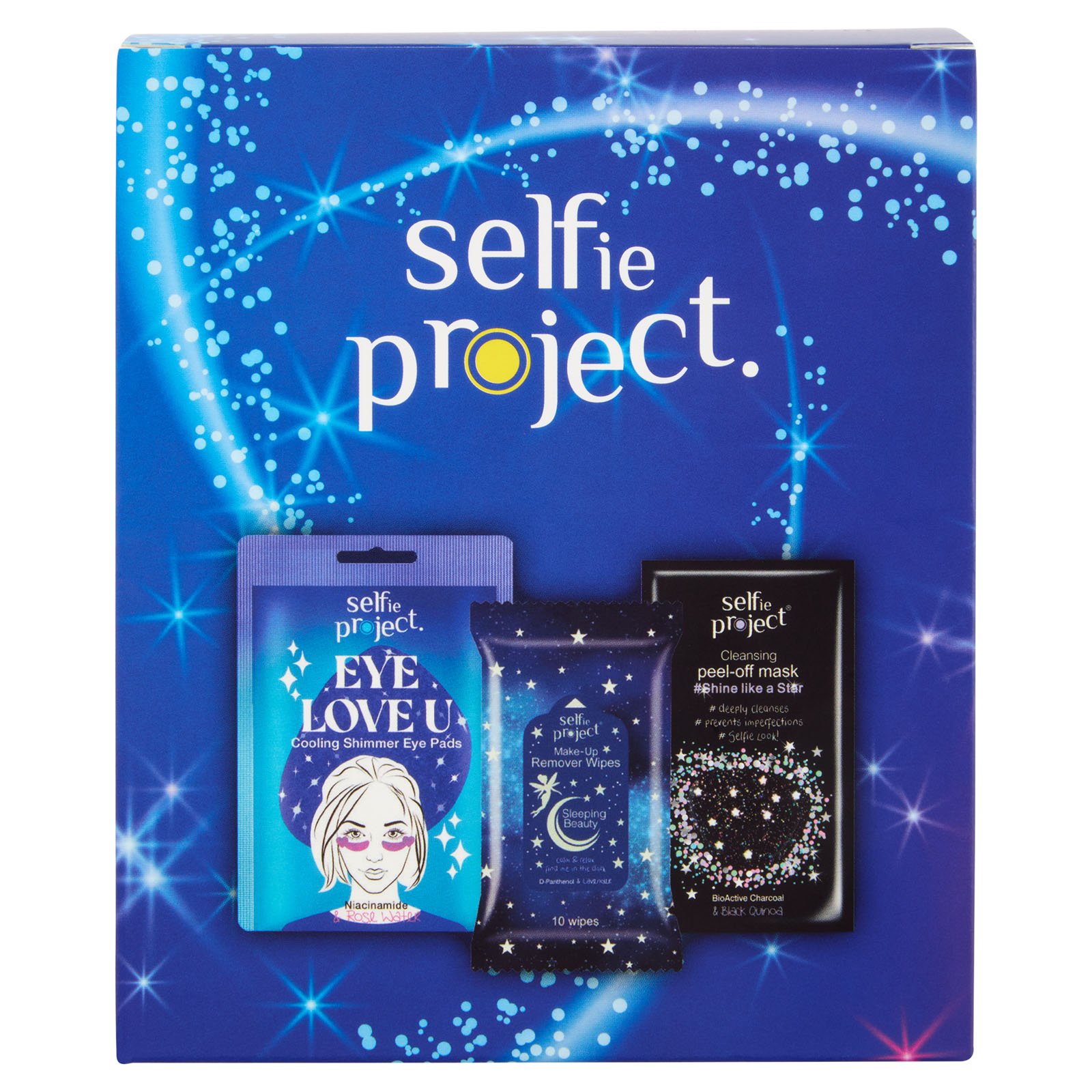 Maschera Viso Galaxy + Salviette Struccanti Sleeping Beauty + Patch Occhi Eye