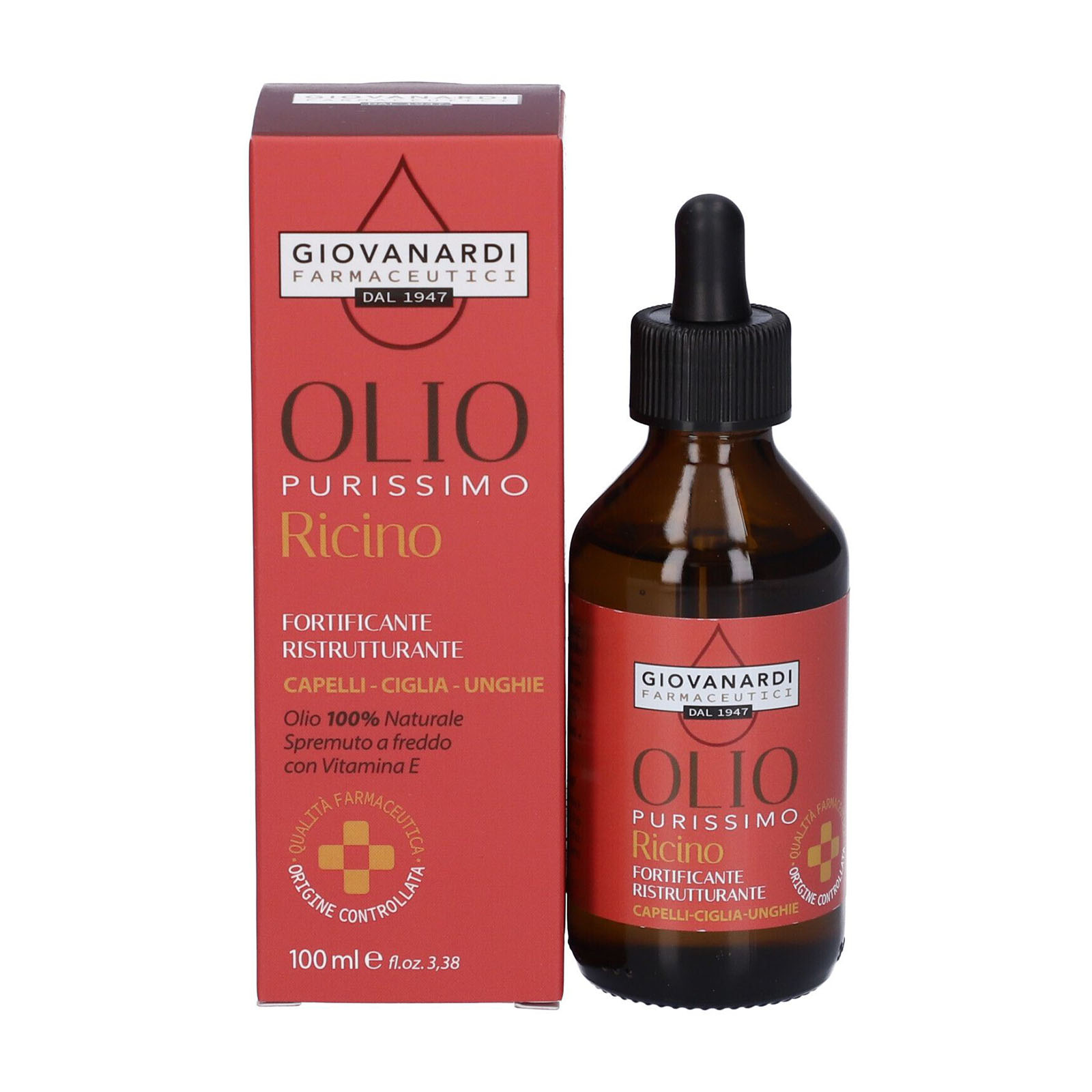 Olio Purissimo Ricino - Olio Capelli Ciglia Unghie 100 ml