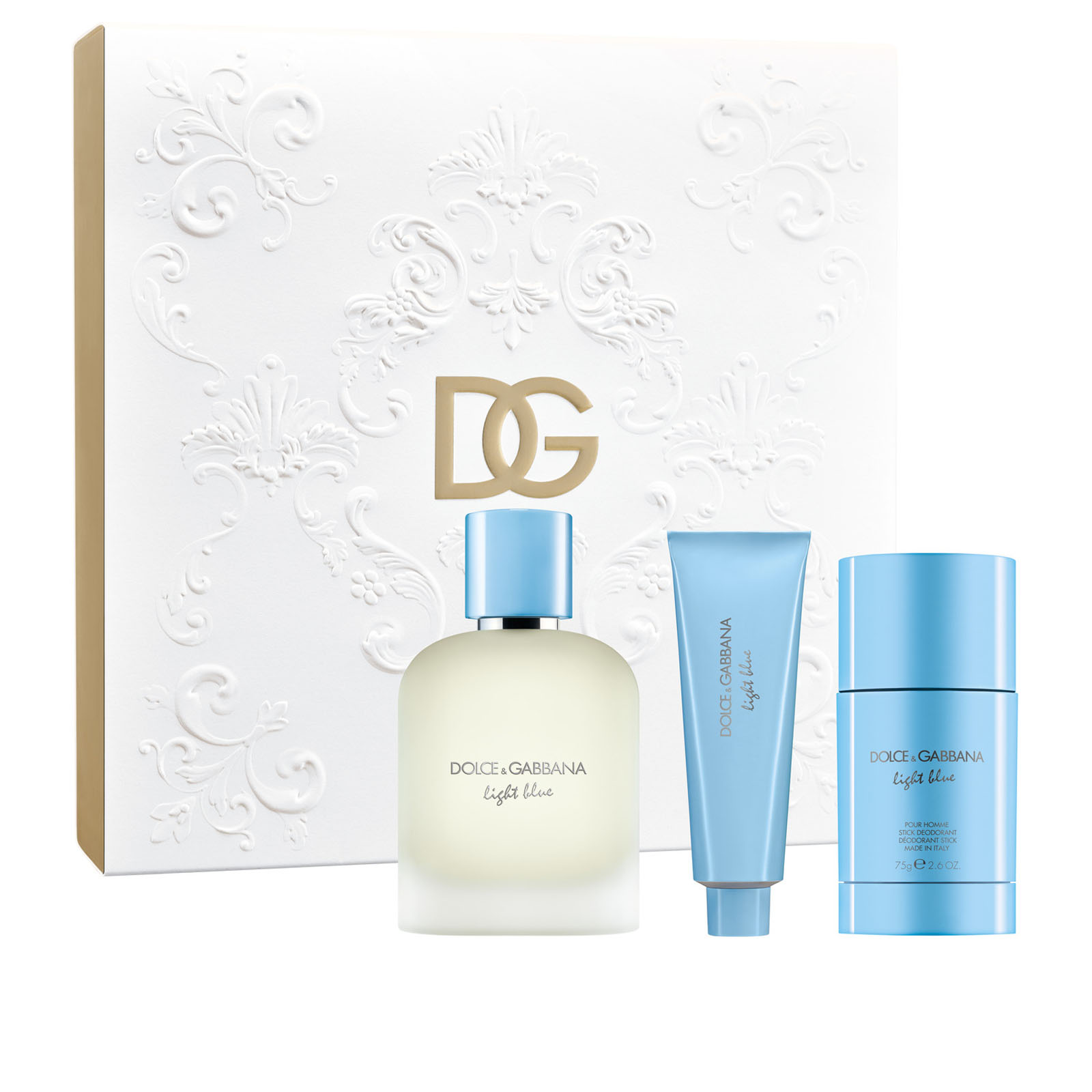 Dolce&gabbana Cofanetto Light Blue Pour Homme Eau De Toilette, 100 Ml - Shower Gel 50 Ml - Deodorant 75 Ml