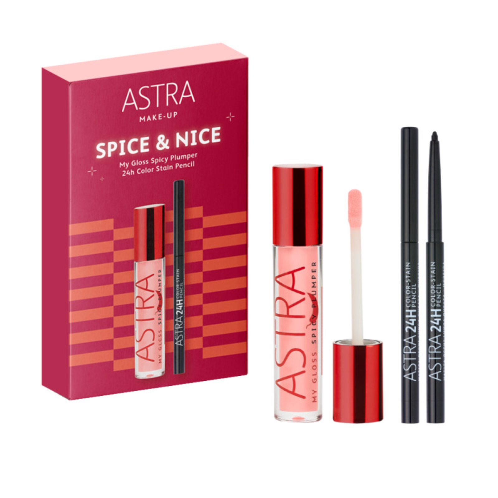 Astra Make-Up Cofanetto Spice & Nice Con My Gloss Spicy Plumper E 24h Color Stain Pencil