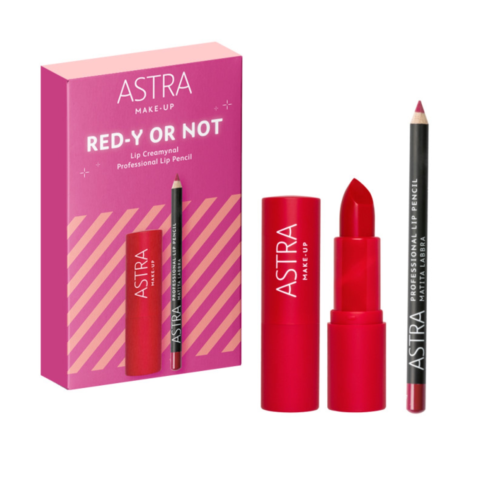 Astra Make-Up Cofanetto Red-y Or Not Con Lip Creamynal E Matita Labbra