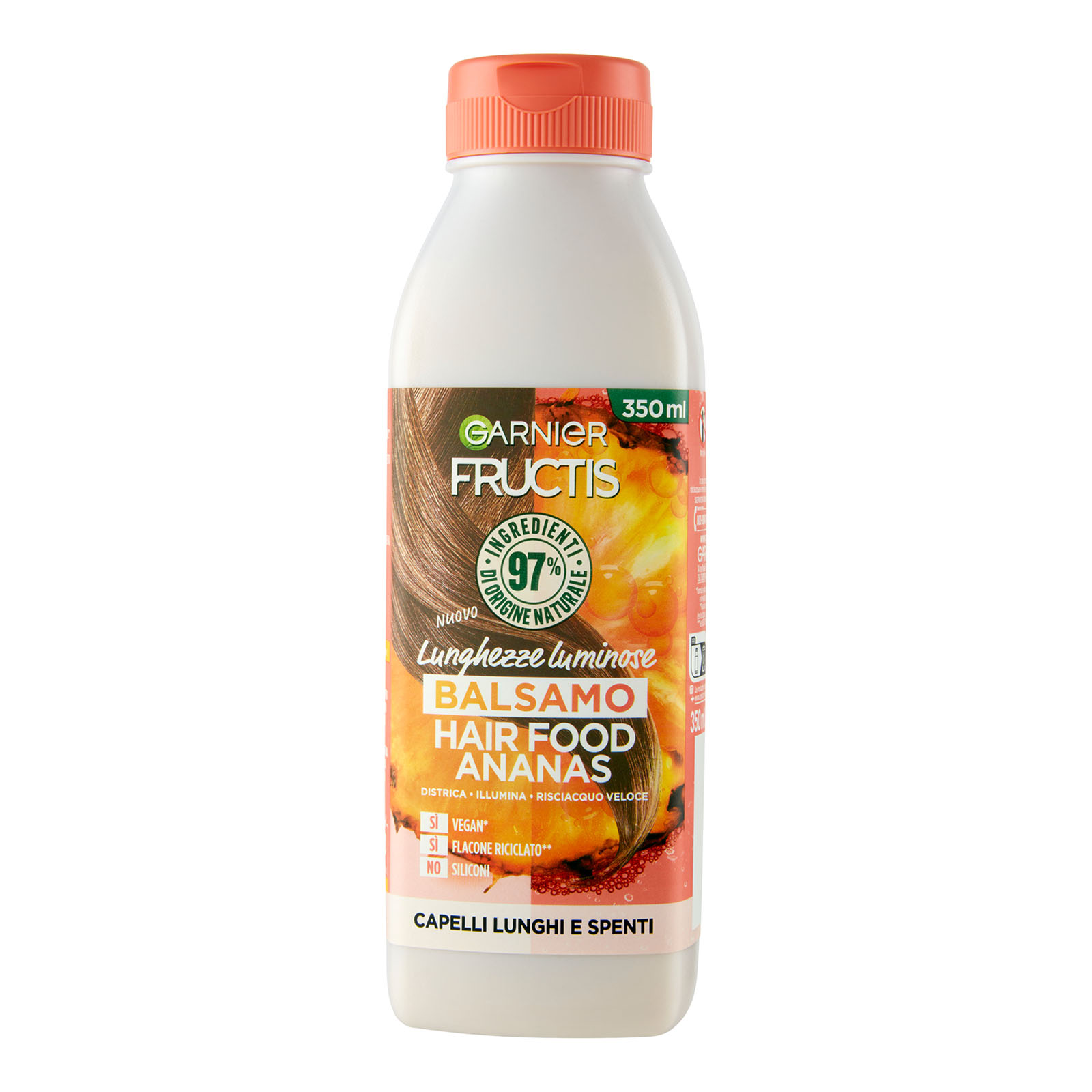 Balsamo Lunghezze Luminose Fructis Hair Food Ananas, Per Capelli Lunghi E Spenti 350 ml