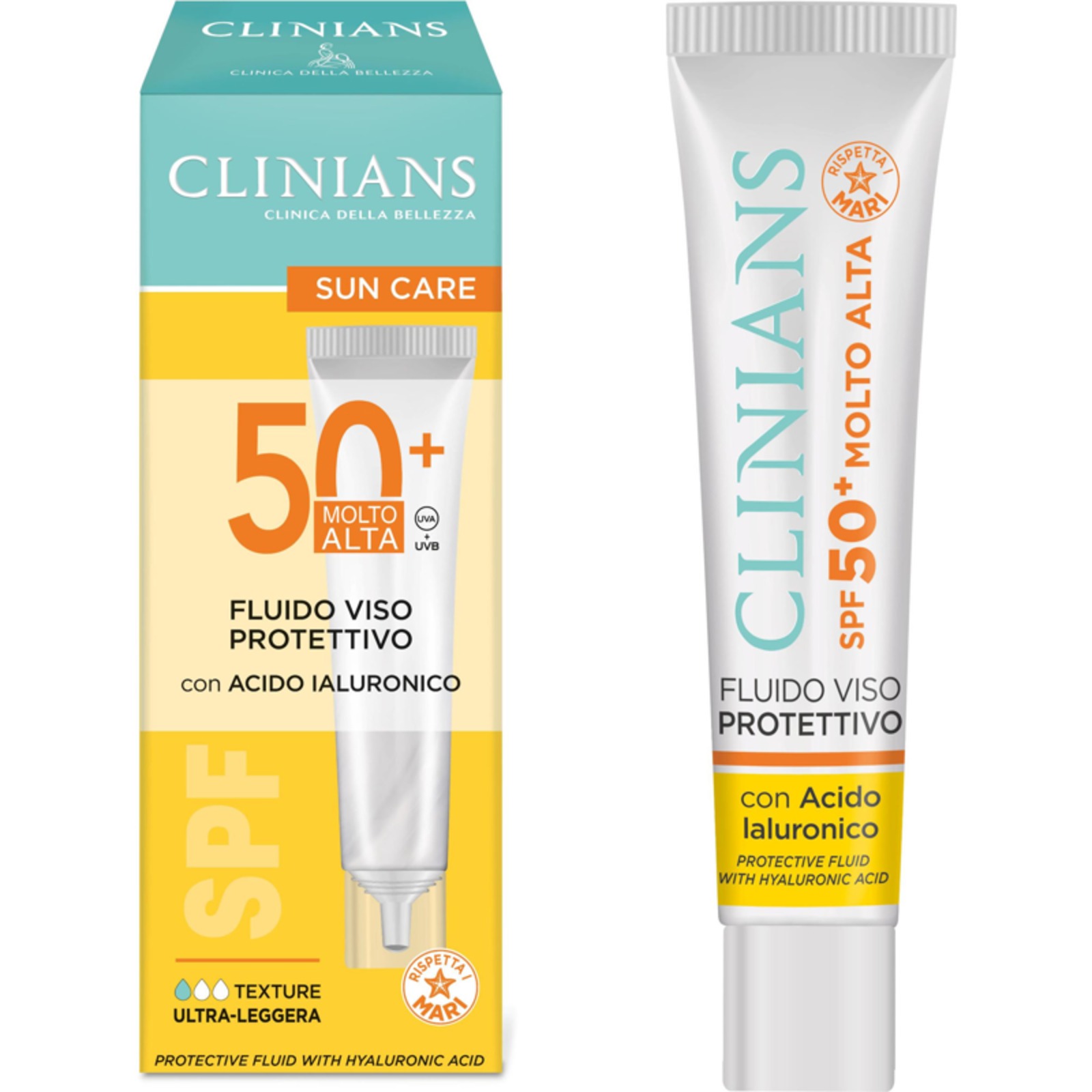 Clinians Fluido Protettivo Viso Acido Ialuronico Spf50+ 40 ml